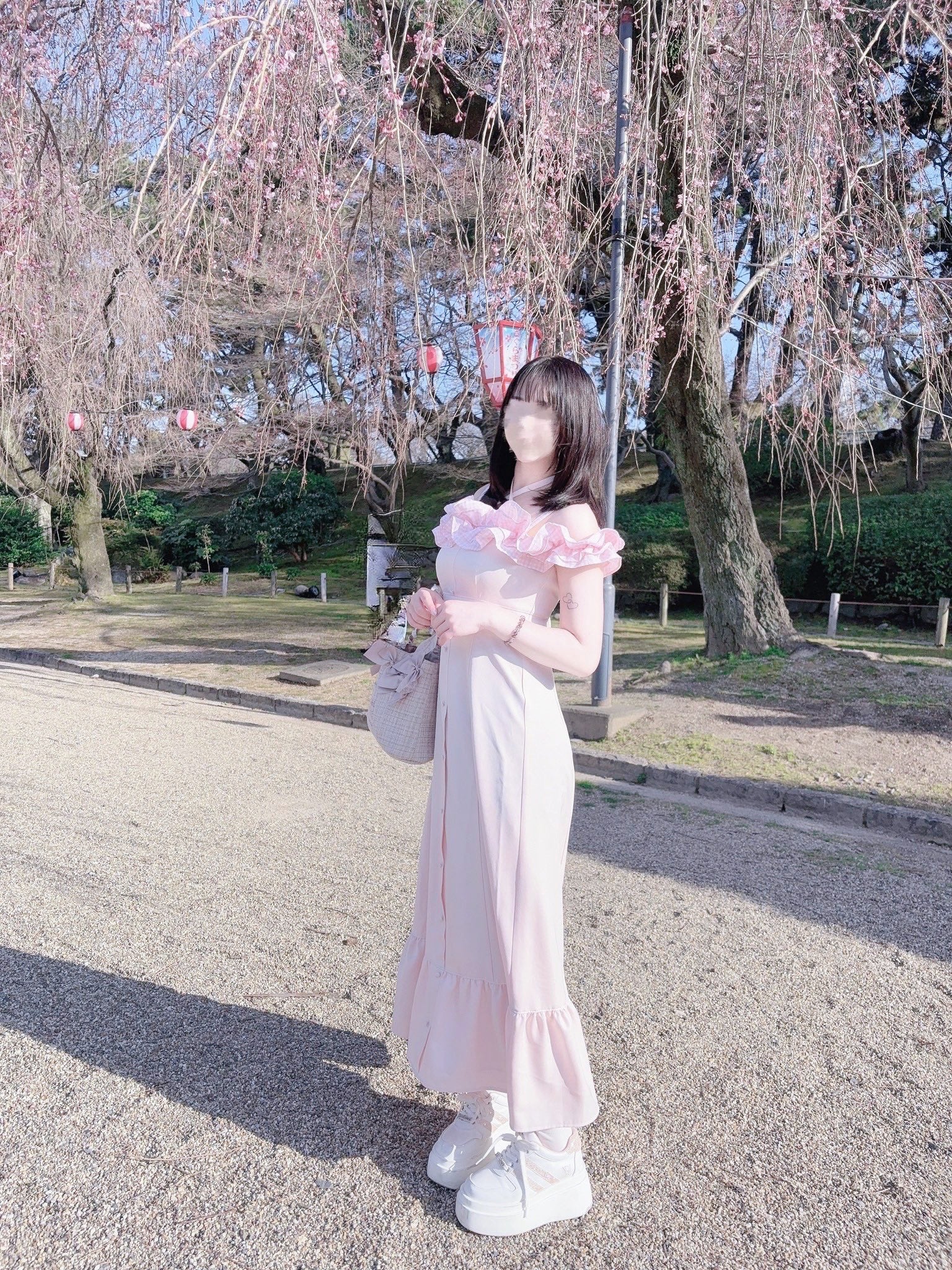 LAFARY オフショルロングワンピ ピンク美品量産 LAFARY closet》ギンガムオフショルロングワンピース- LAFARY ONLINE