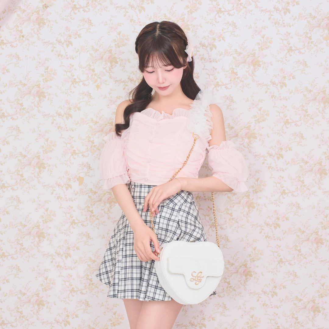 《LAFARY closet》チュールレースハートバッグ