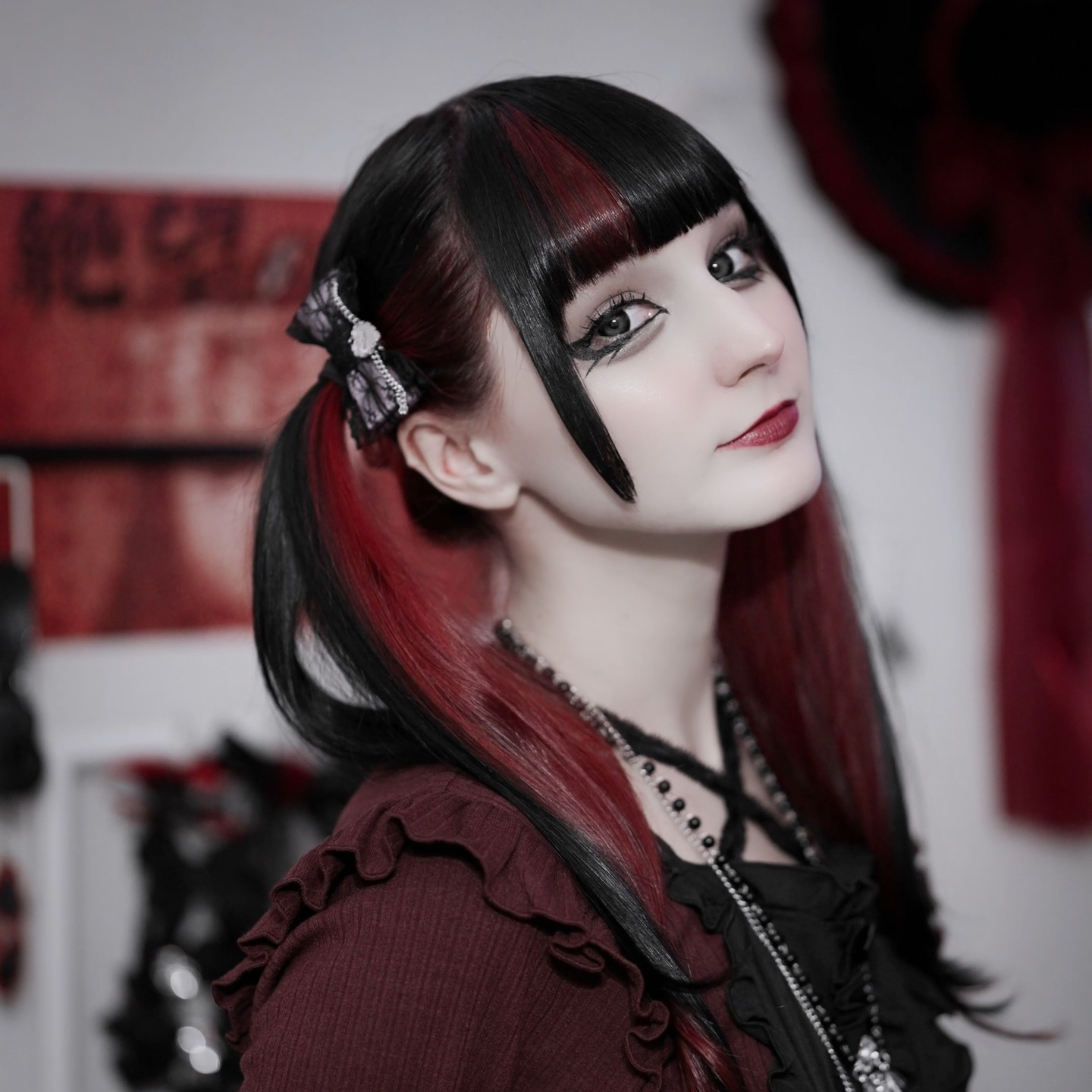 《mine》レースゴシックリボン