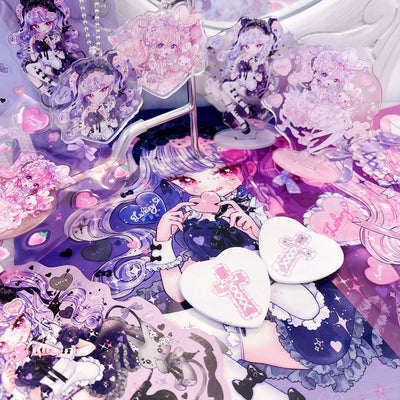 《なつめみく×Lafary》ラメ入りダイカットポストカード