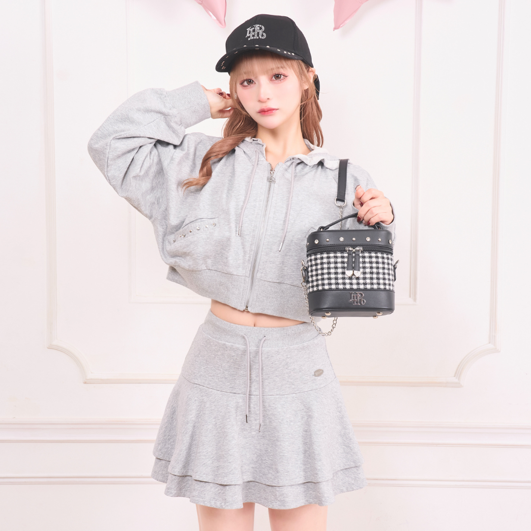 《LAFARY closet》ギンガム合皮バニティバッグ