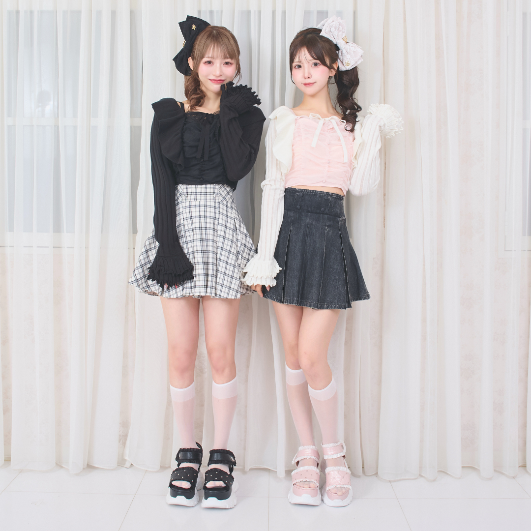 ホワイトチェック:156cm/ブラックデニム:154cm