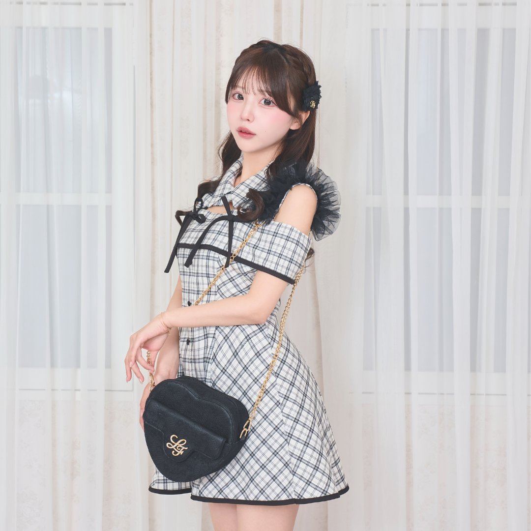 《LAFARY closet》チュールレースハートバッグ