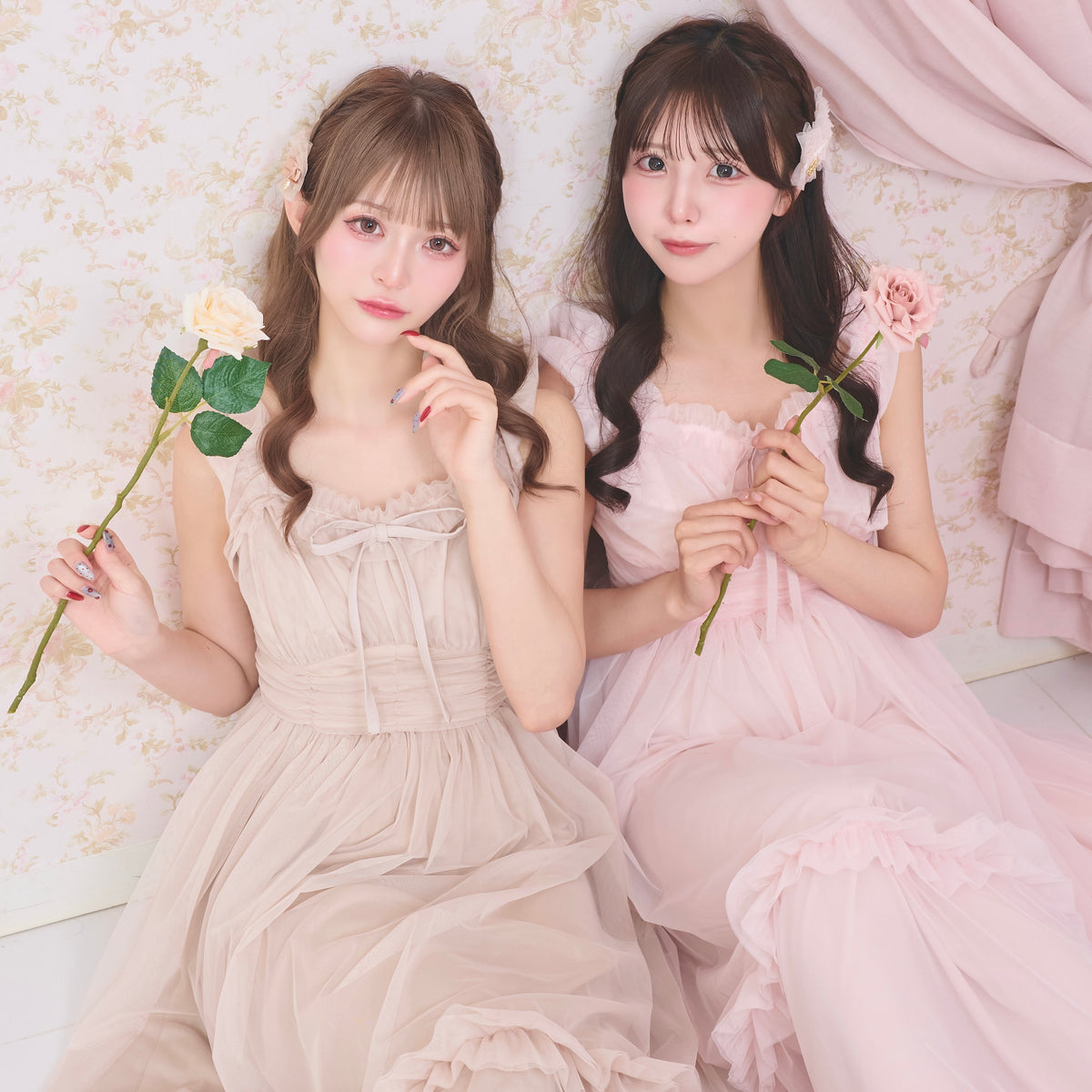 ベージュ:156cm/ピンク:154cm