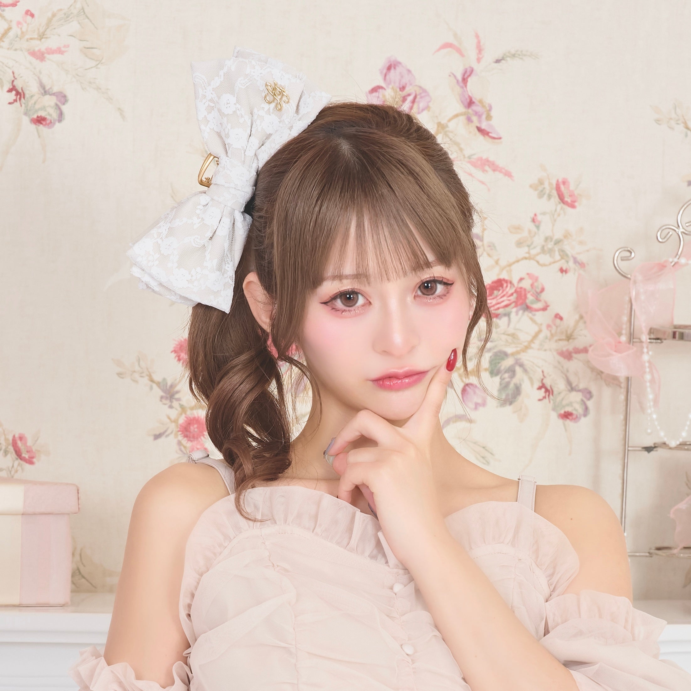 《LAFARY closet》レースリボンバンスクリップ