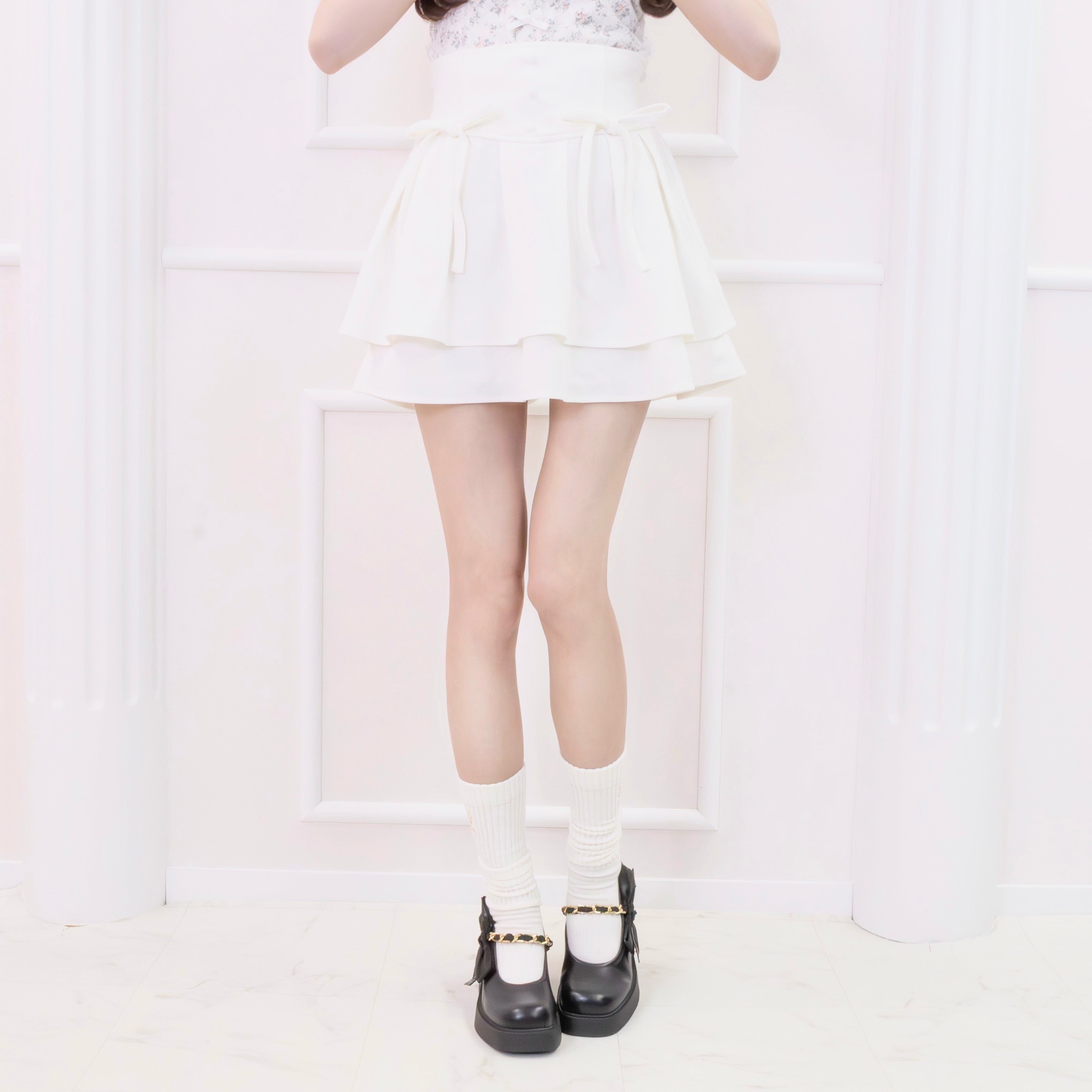 《LAFARY》サイドリボンスカート