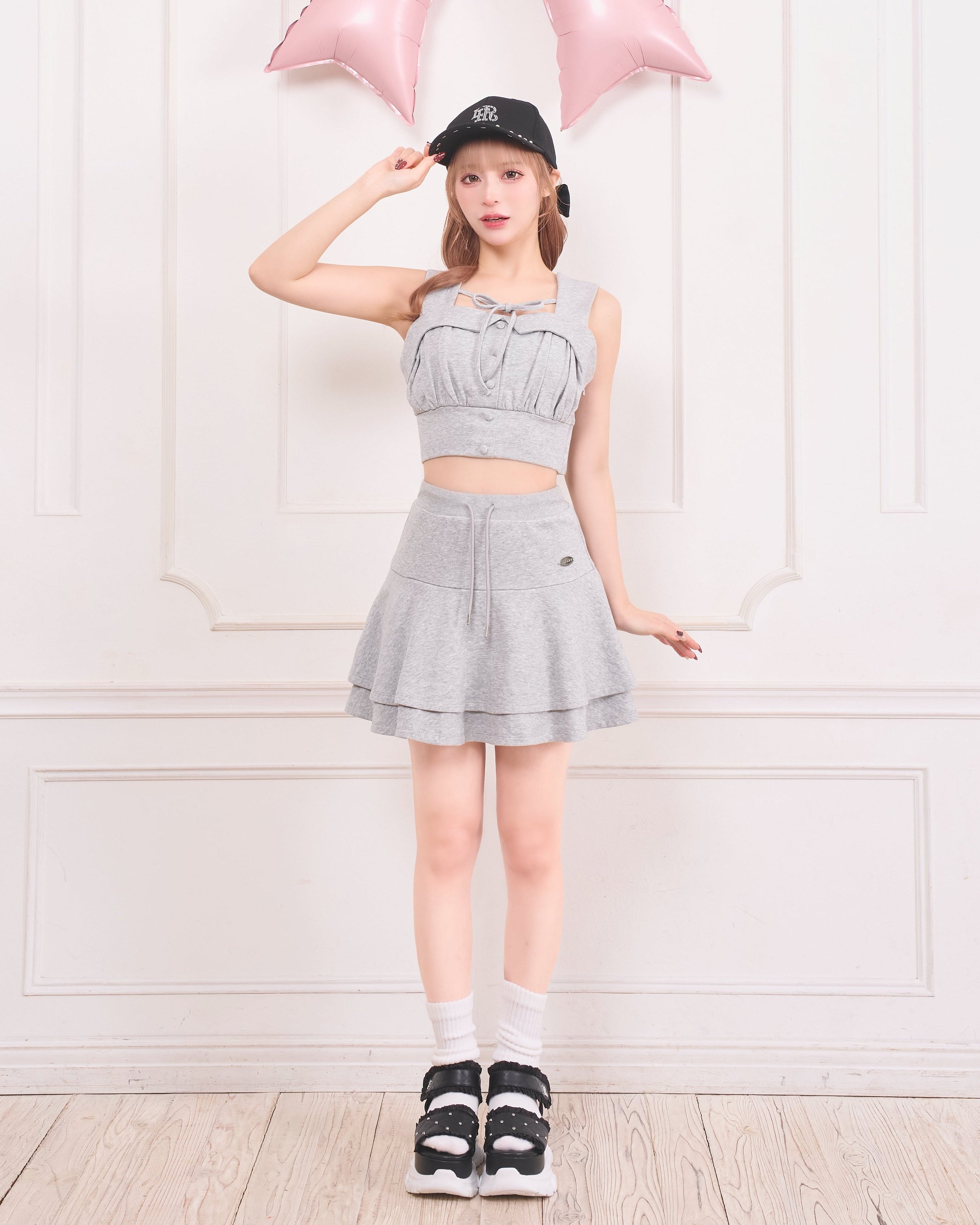 《LAFARY closet》スウェットビスチェセットアップ