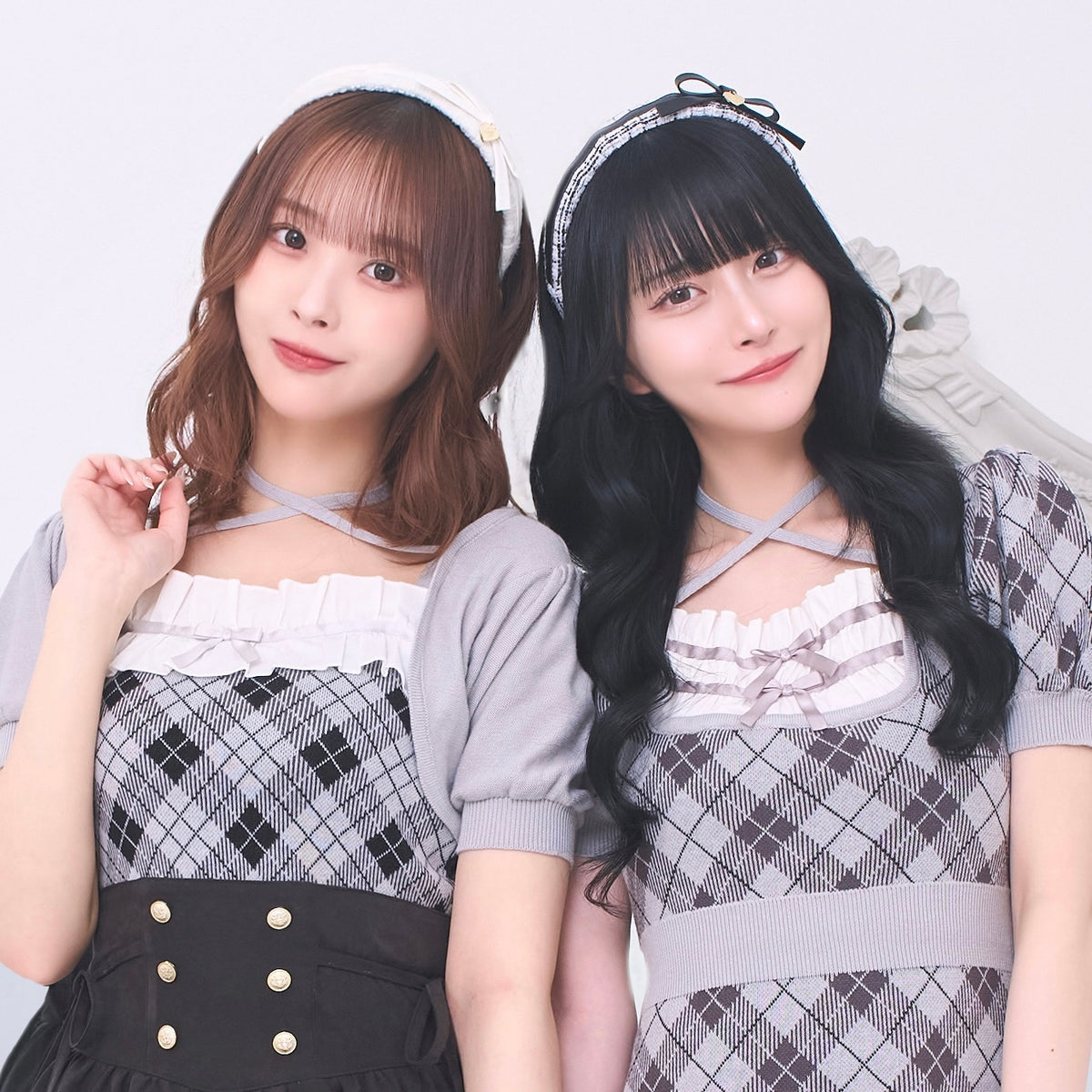 《LAFARY closet》合皮リボンツイードカチューシャ
