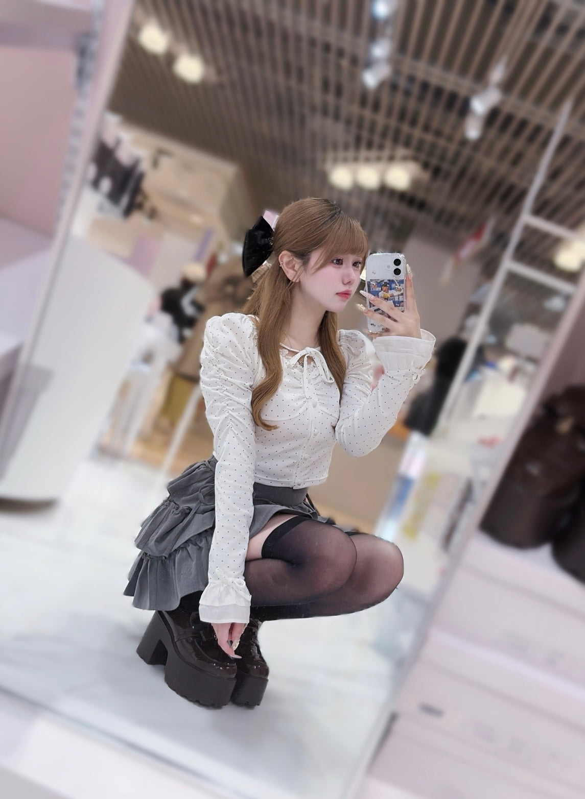 《LAFARY closet》ドットカットトップス