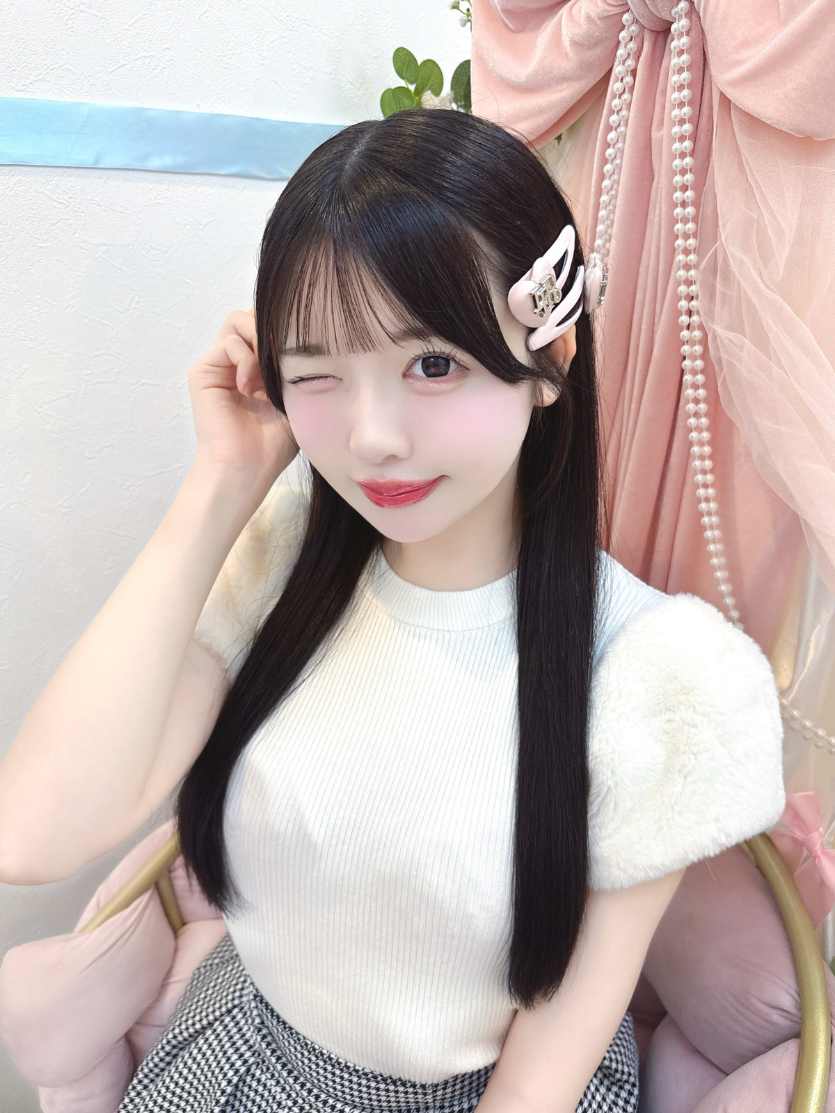 《LAFARY closet》サテンハートヘアピン