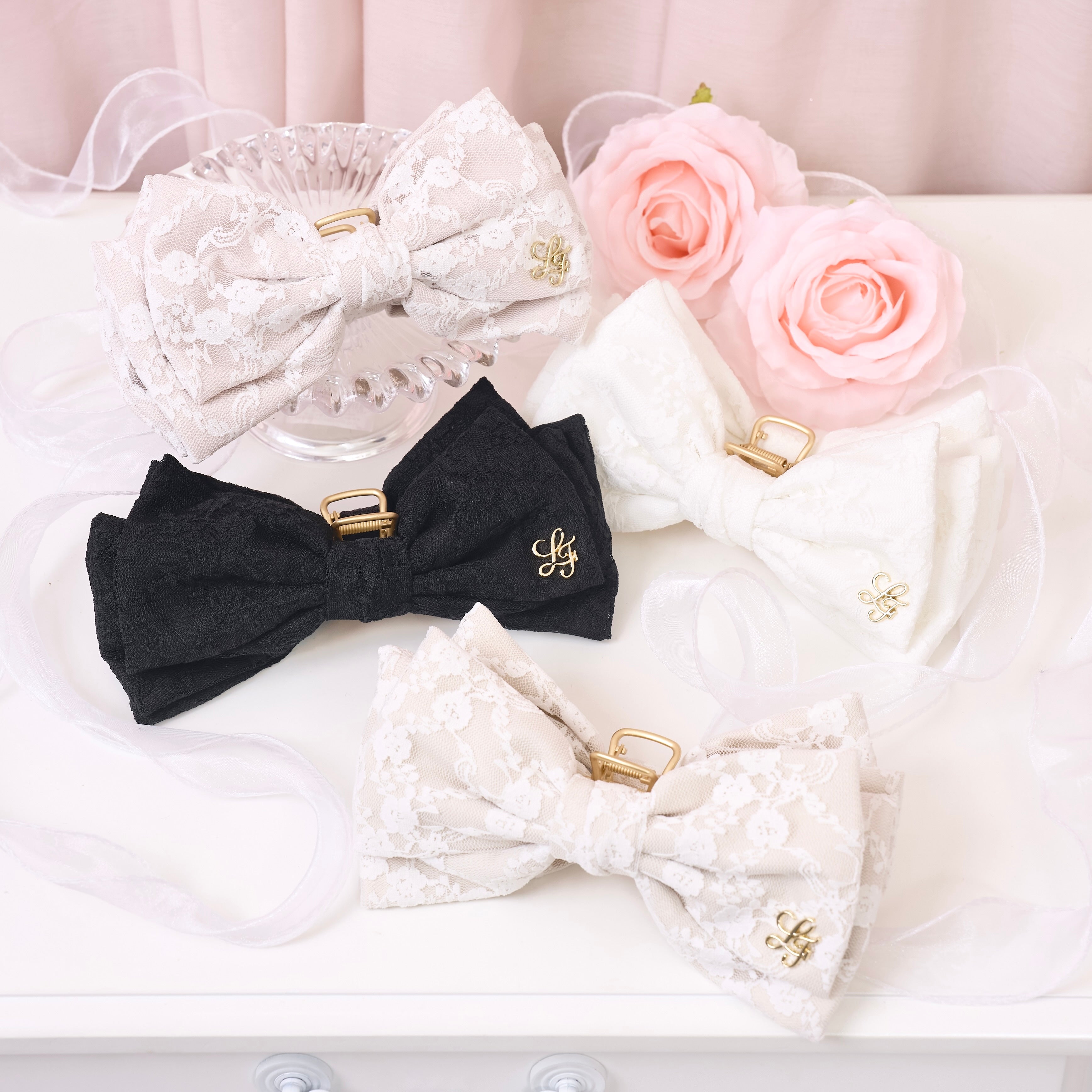 《LAFARY closet》レースリボンバンスクリップ
