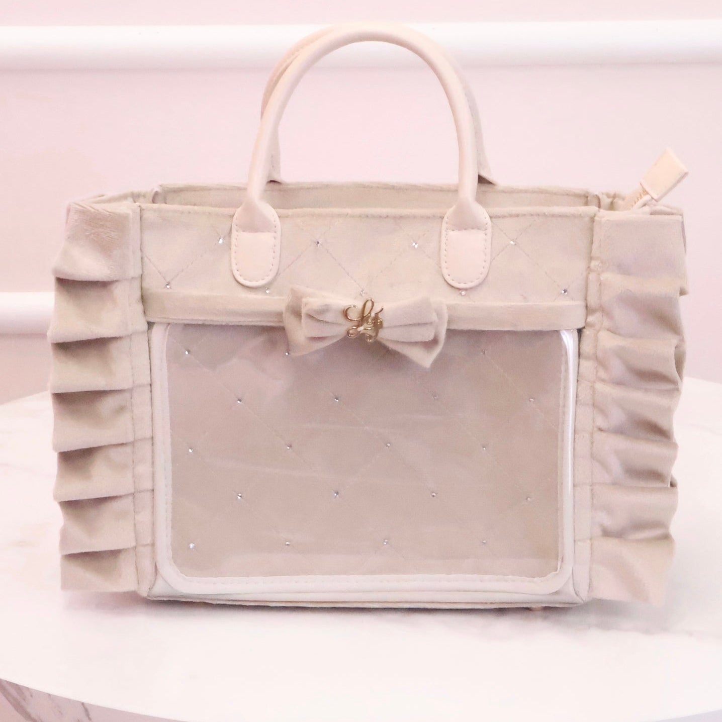 《LAFARY》ベルベットフリルバッグ