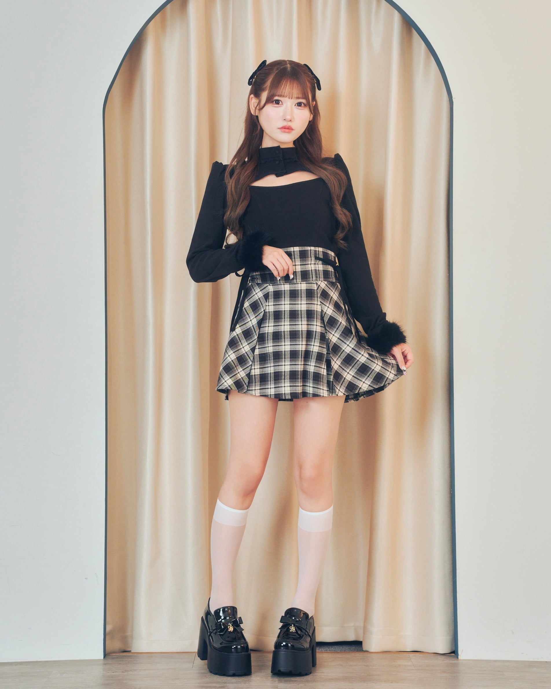 《LAFARY》ボックスプリーツスカート