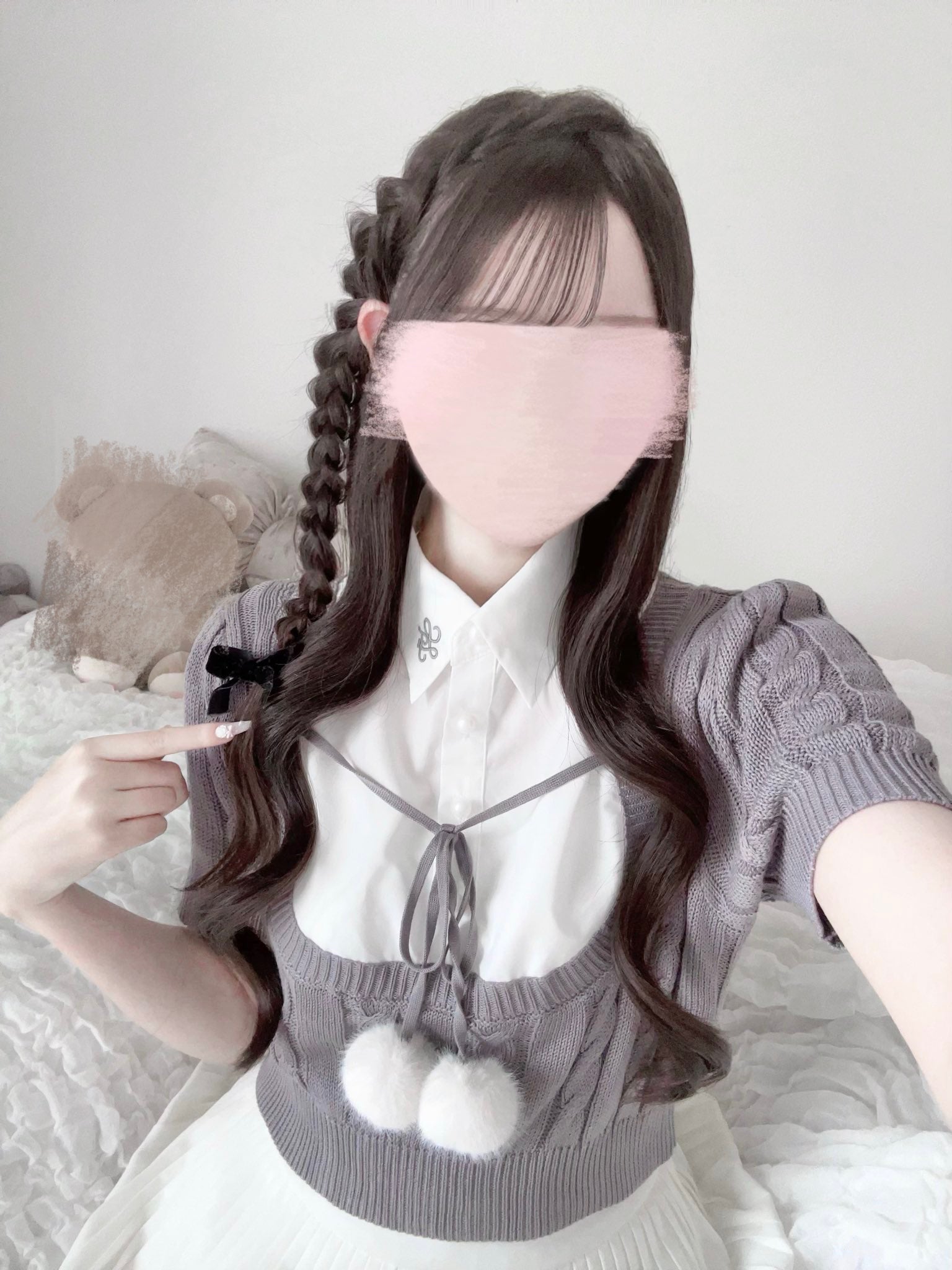 《LAFARY closet》シャツレイヤードニット