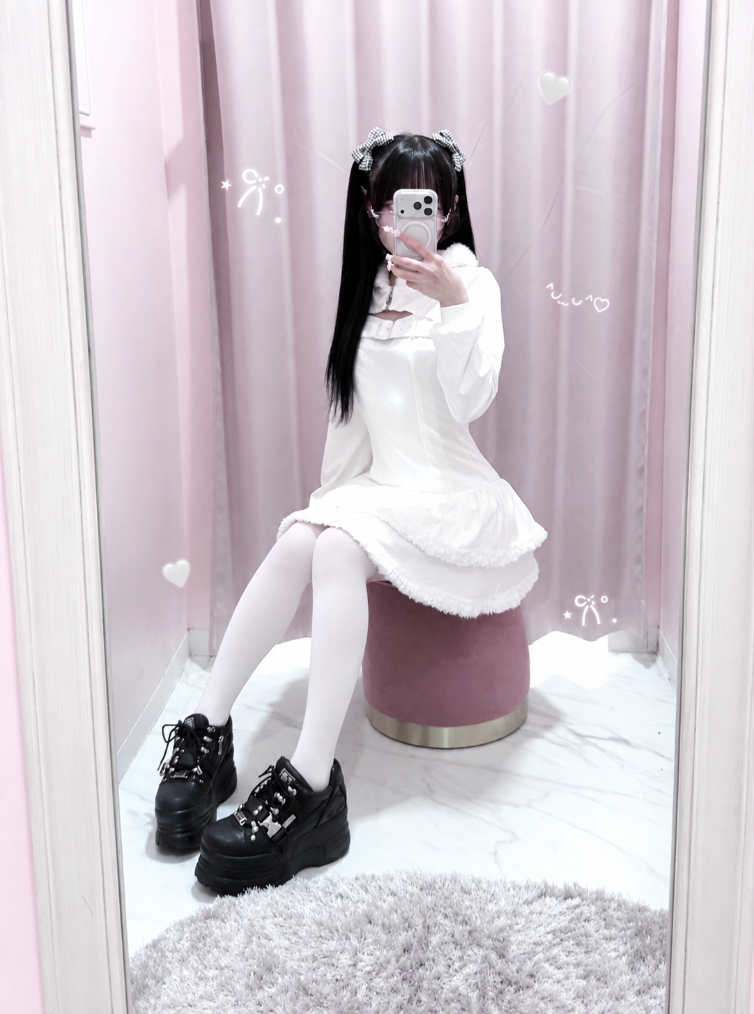 《LAFARY closet》ボアティアードパーカーワンピ