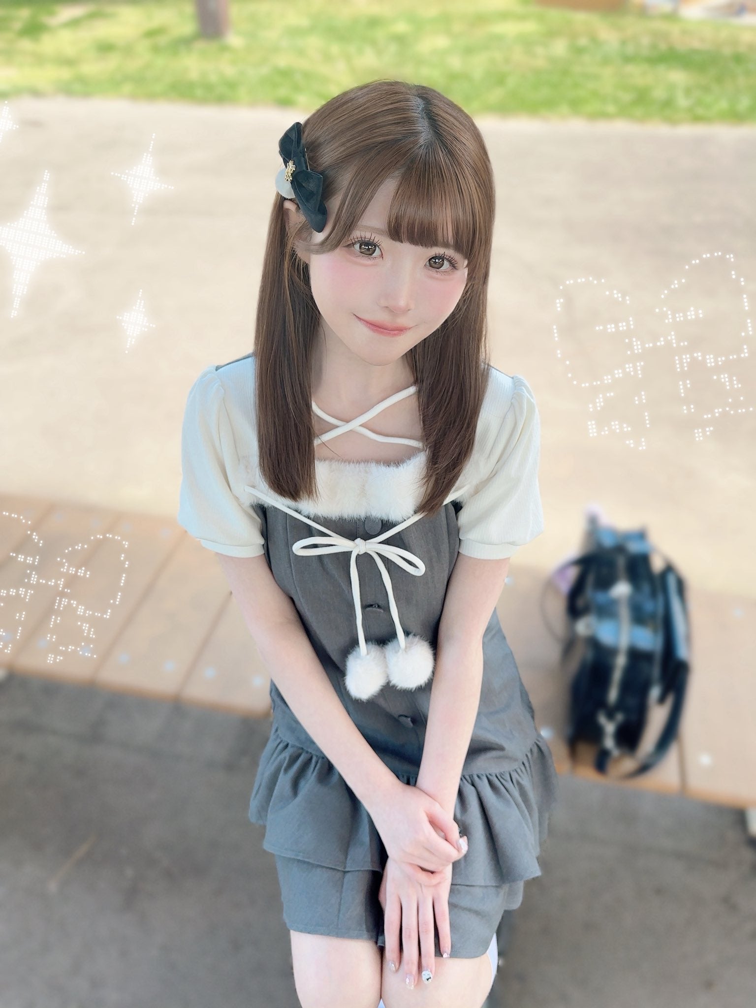 《LAFARY closet》ポンポンティアードワンピース
