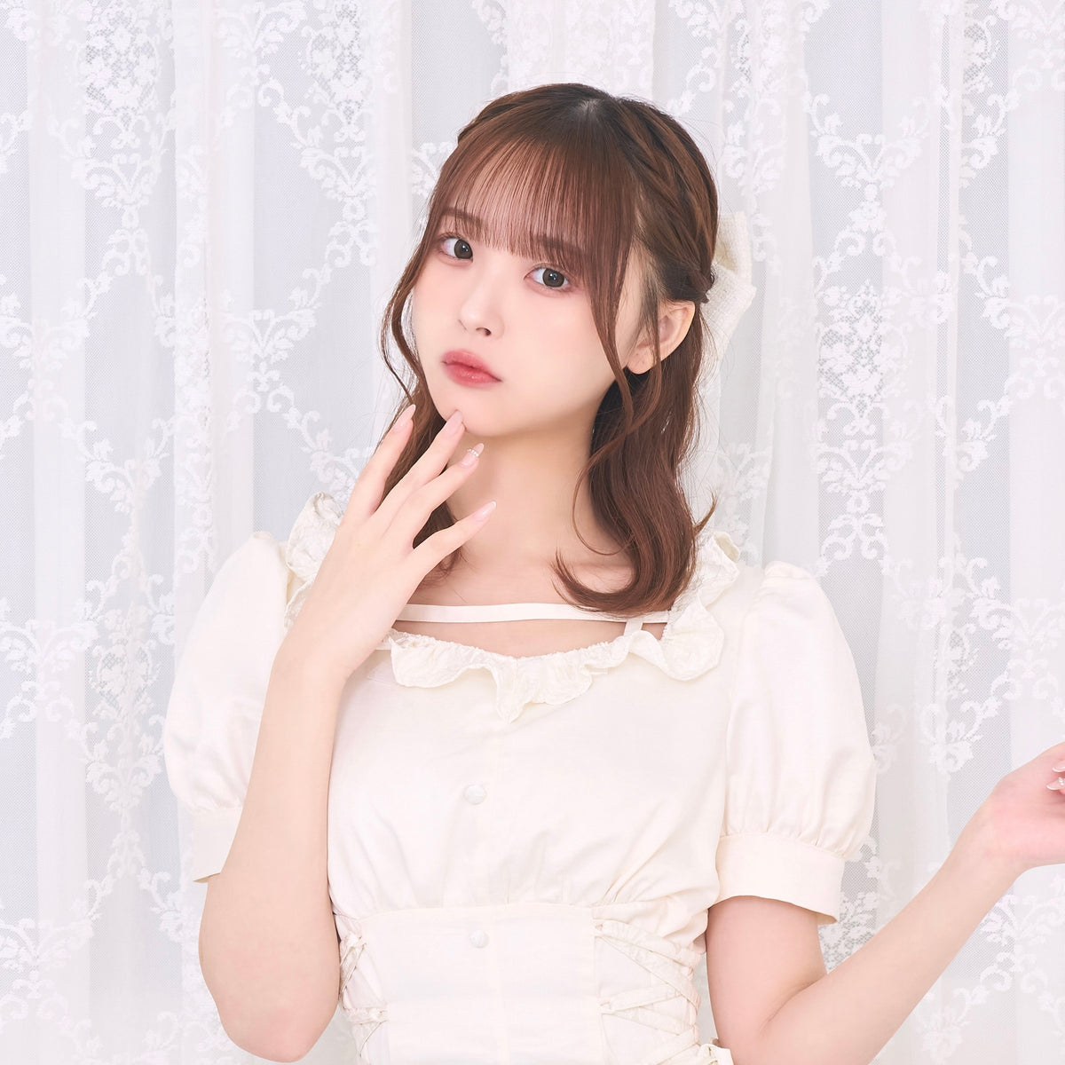《LAFARY closet》ビジューツイードリボンバレッタ