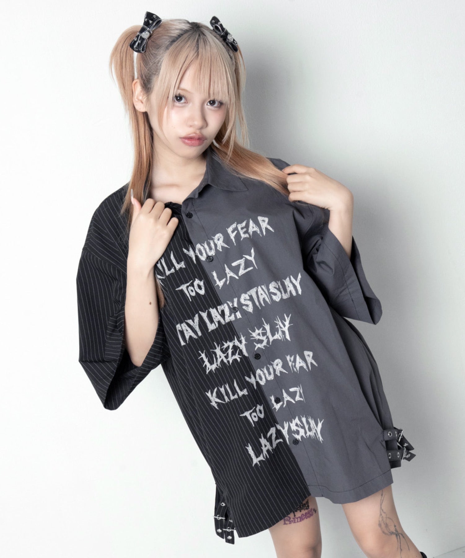 【LAZY SLAY】ツートンオーバーシャツ