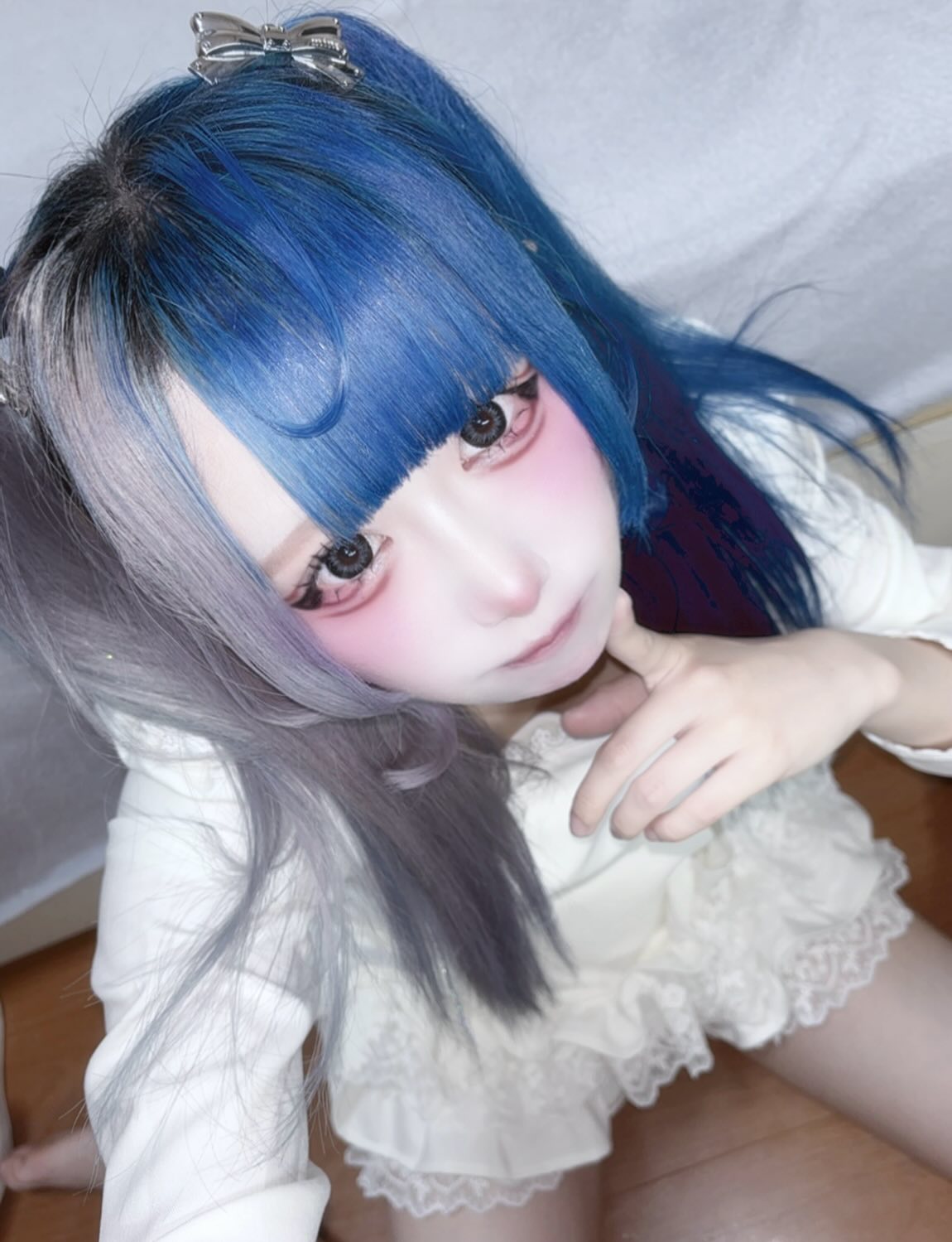 《mine》リボンスタッズシルバークリップ