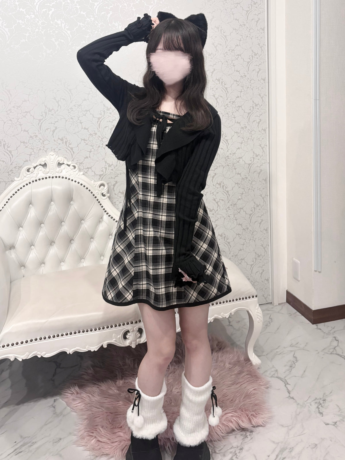 《LAFARY closet》ファーリボンバレッタ