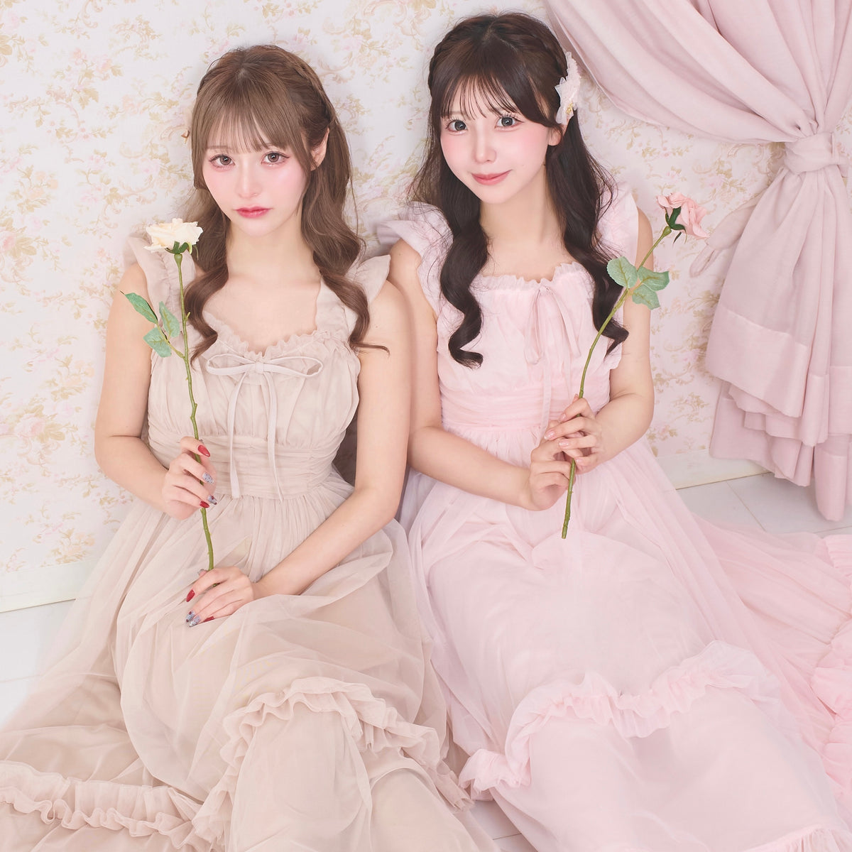 ベージュ:156cm/ピンク:154cm