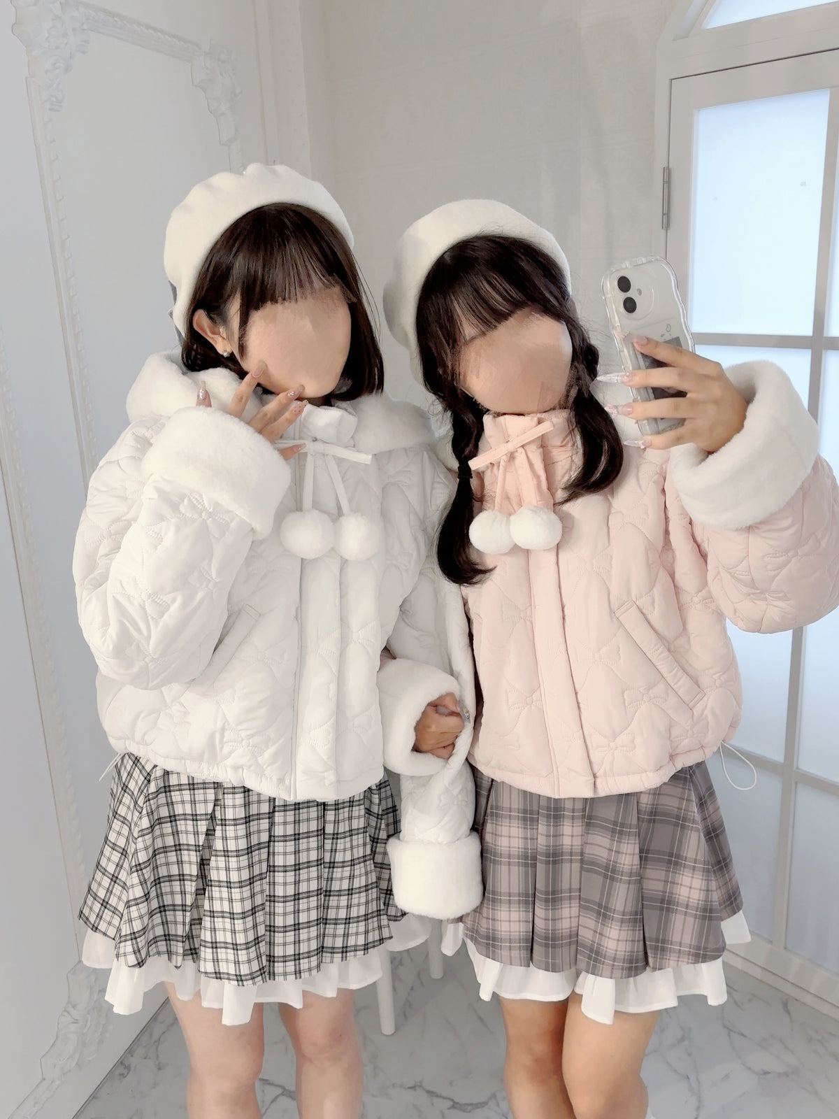 スタッフ身長 ホワイト:157cm/ピンク:155cm