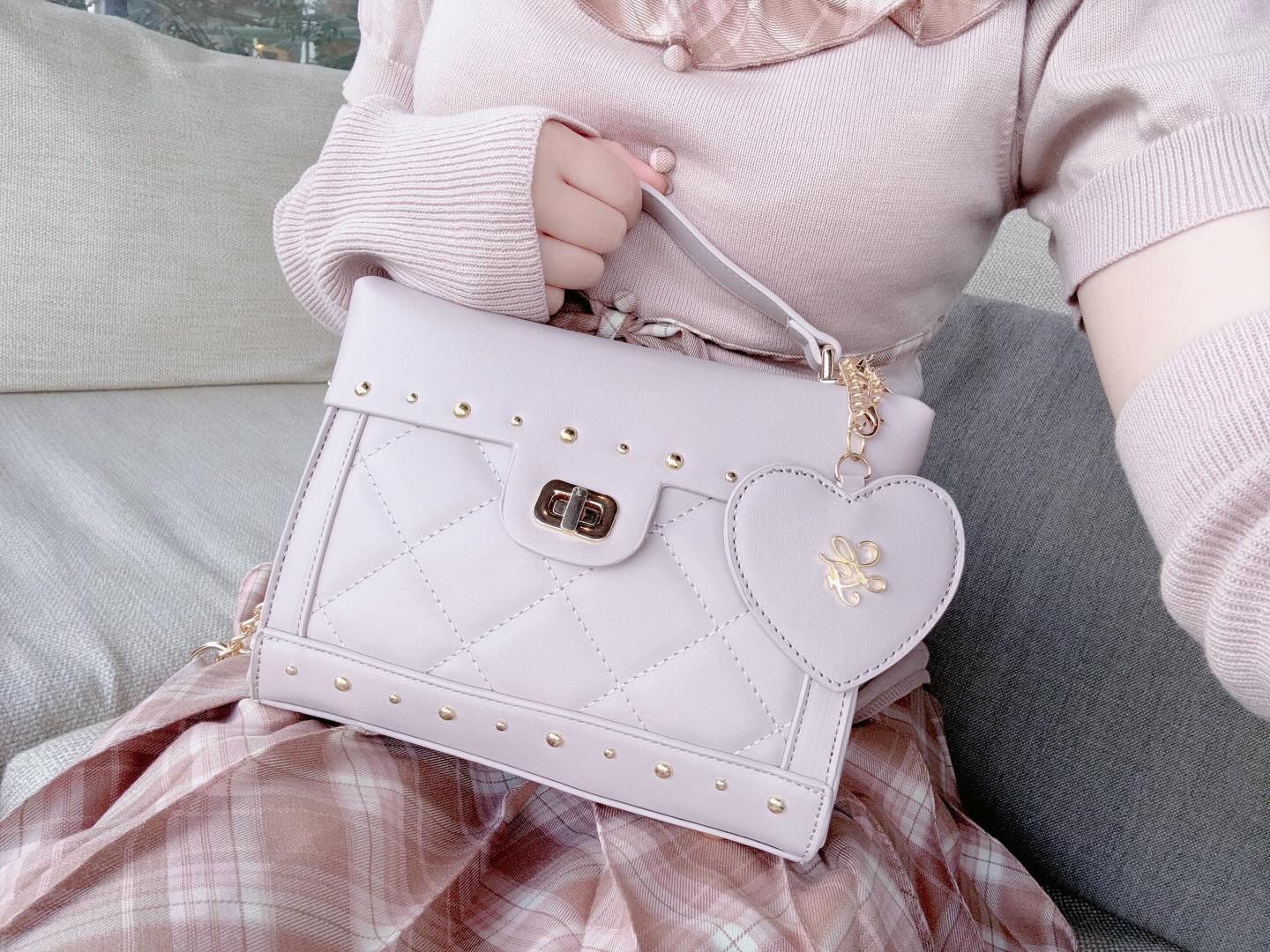 《LAFARY》スタッズキルティングバッグ