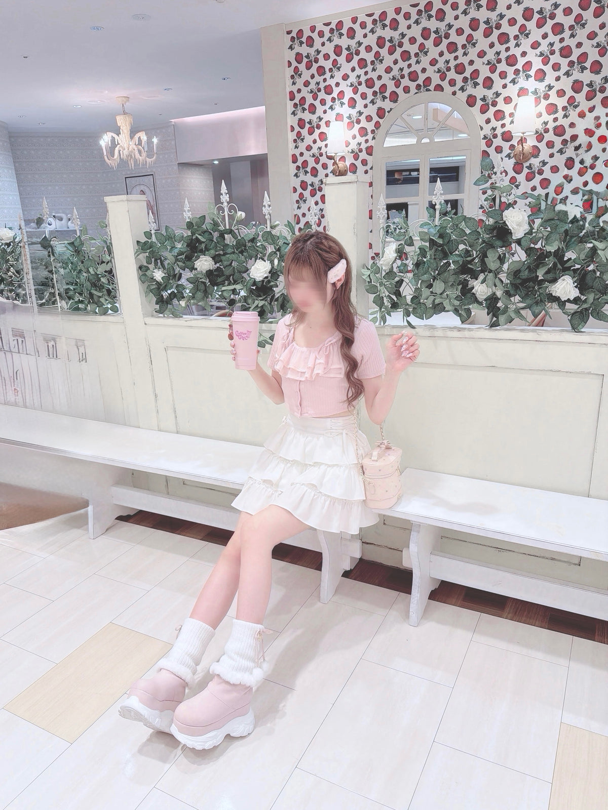 《LAFARY closet》ビジューキルティングバニティバッグ