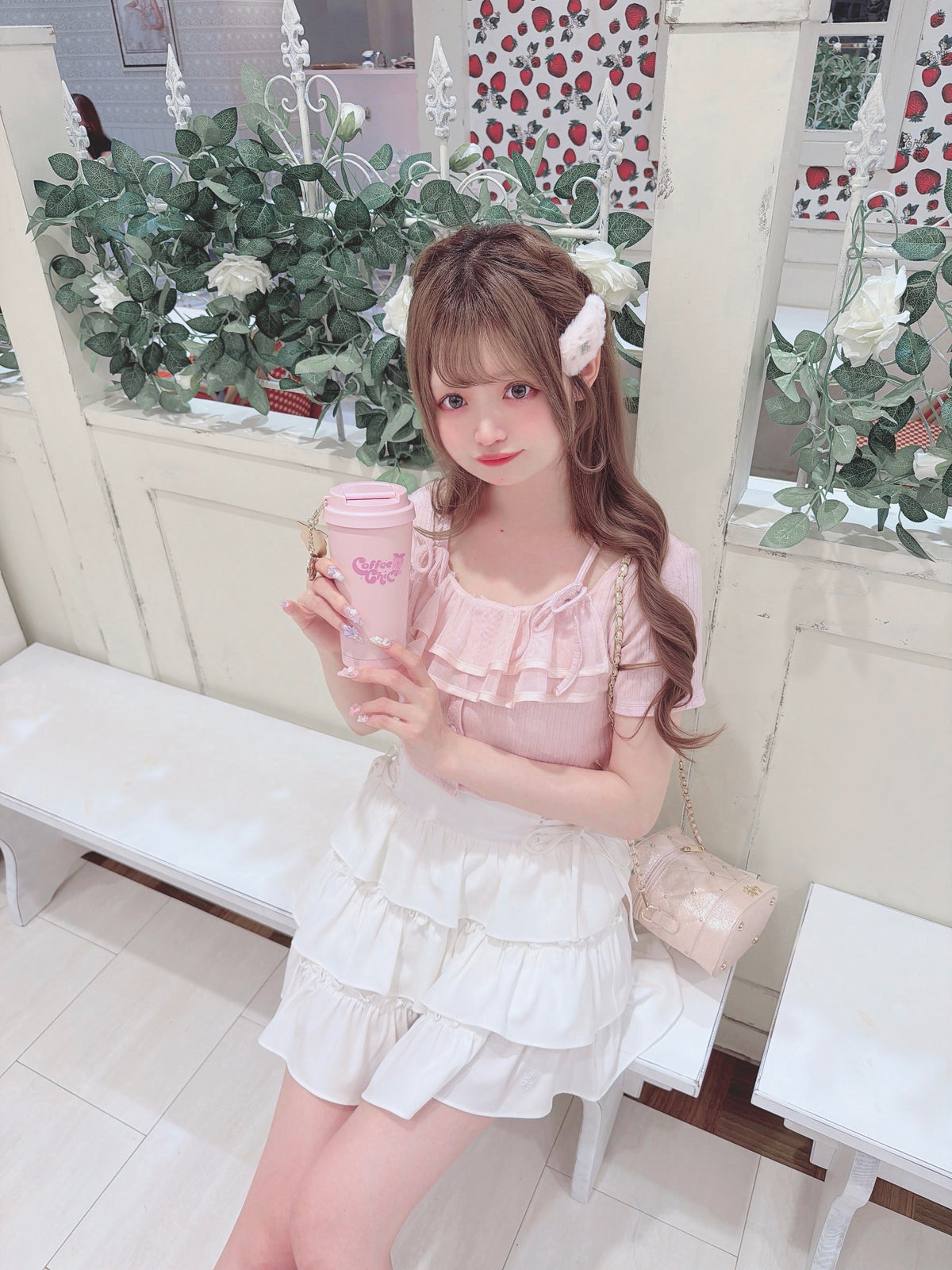 《LAFARY closet》ビジューキルティングバニティバッグ