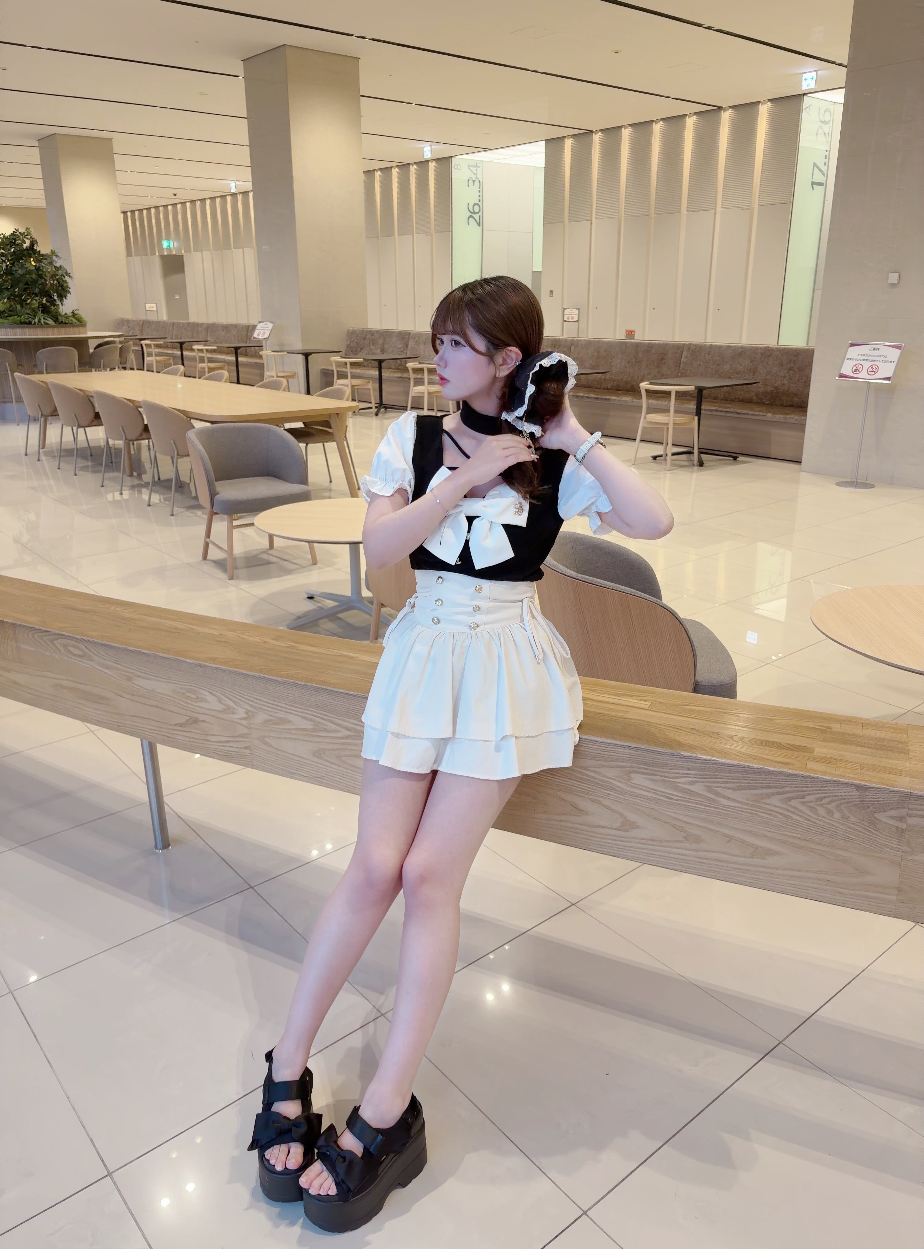 《LAFARY closet》リボンリブトップス