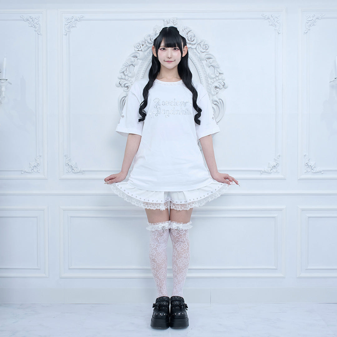 mine》ロッククロスリボンレースソックス[オーバーニー]- LAFARY ONLINE