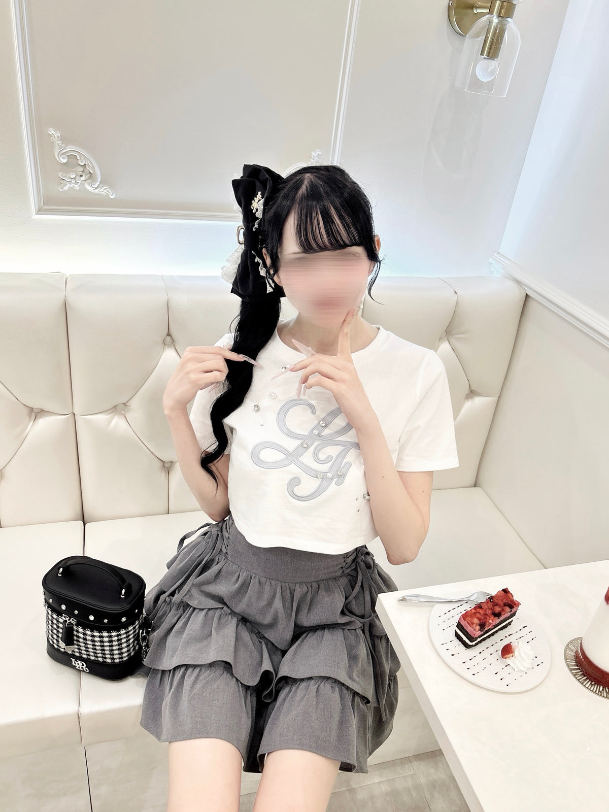 《LAFARY closet》コットンレースリボンバンスクリップ