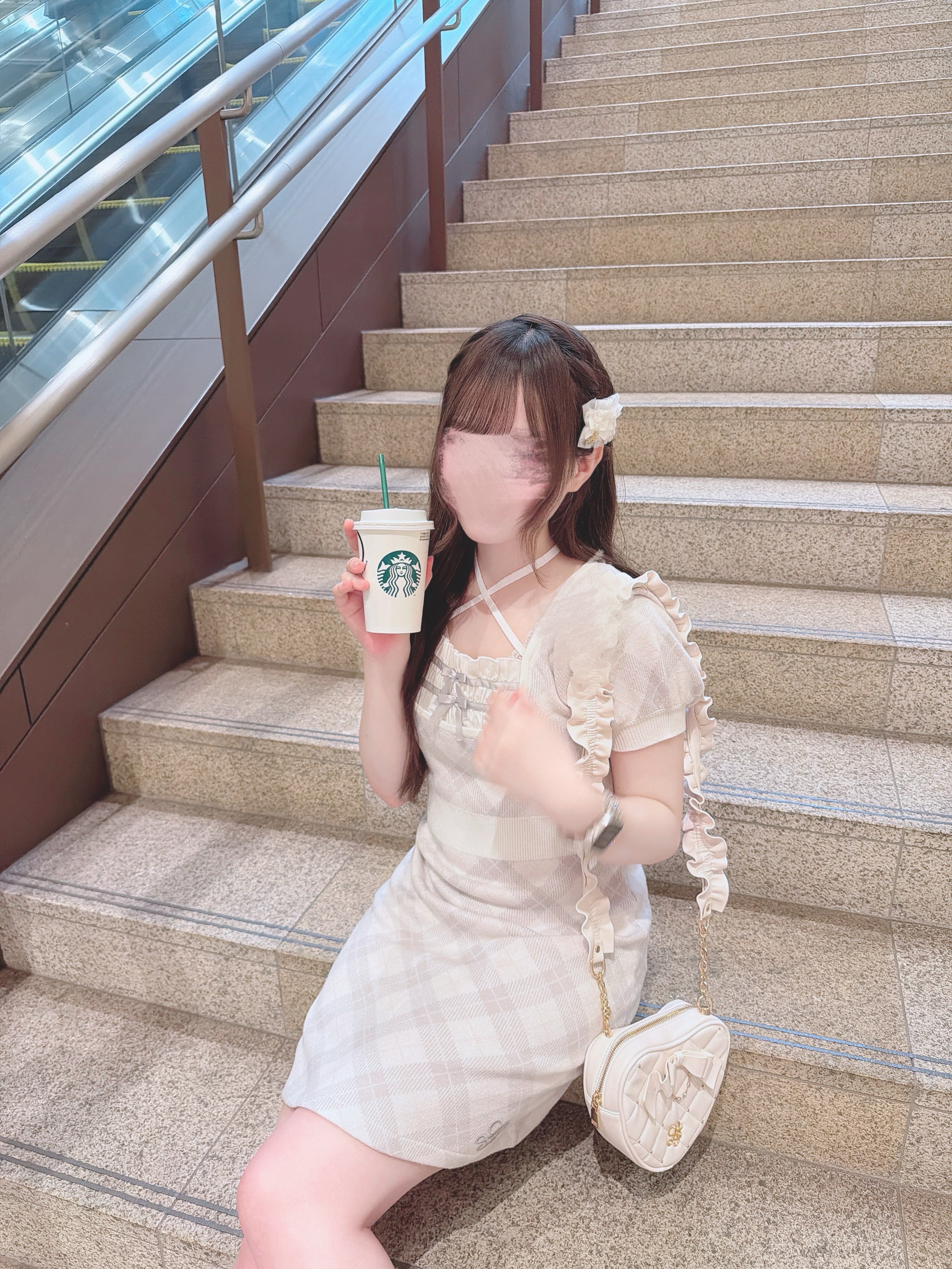 《LAFARY closet》レイヤードチェックニットワンピ