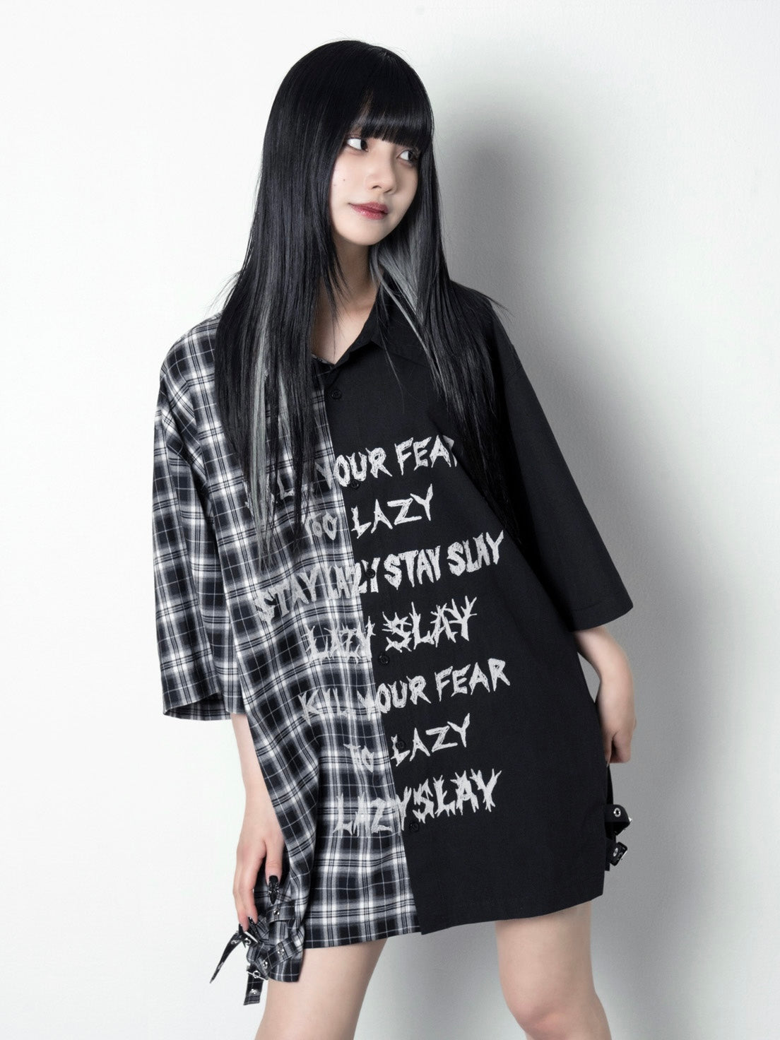 【LAZY SLAY】ツートンオーバーシャツ