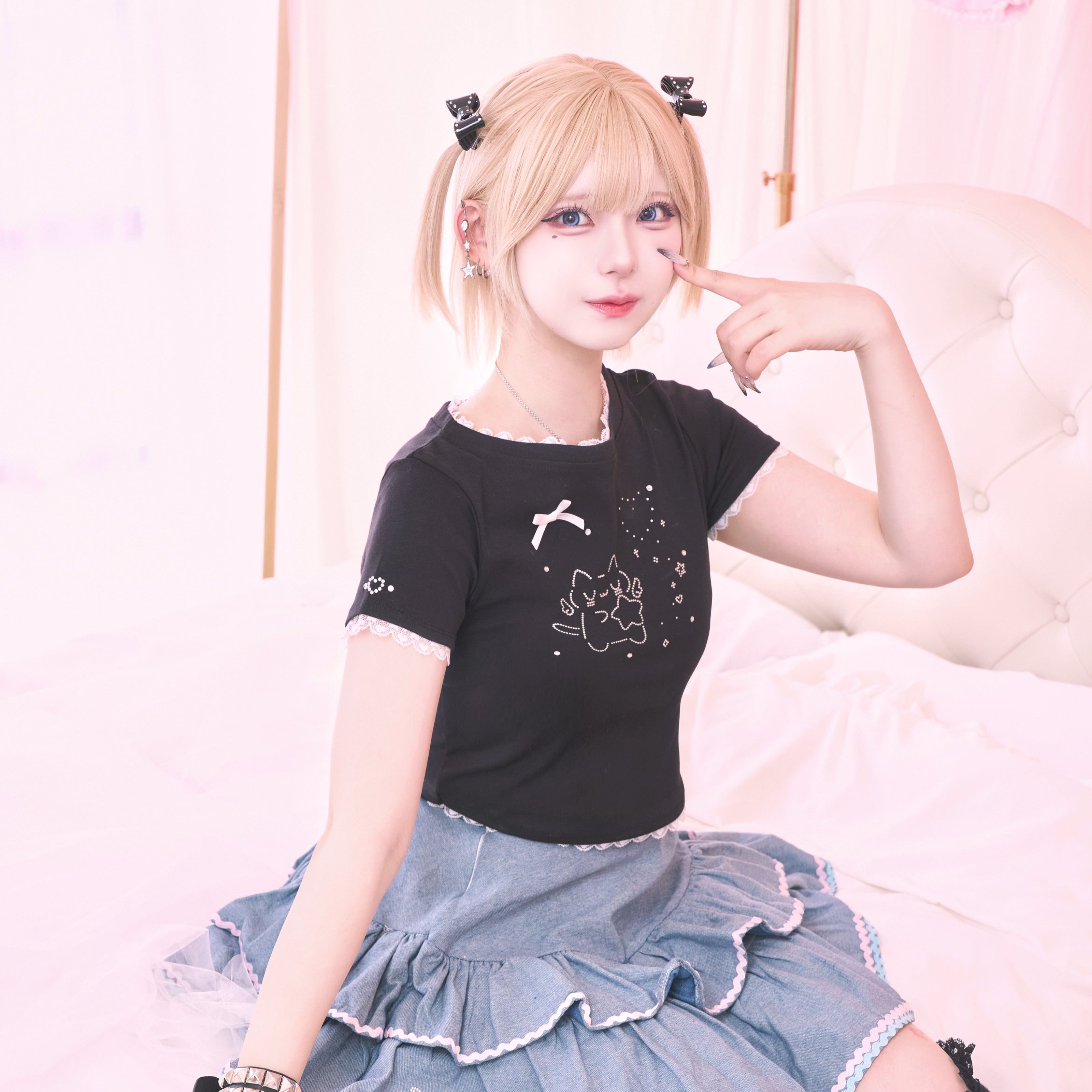 《mine》アスキーキャットミニTシャツ