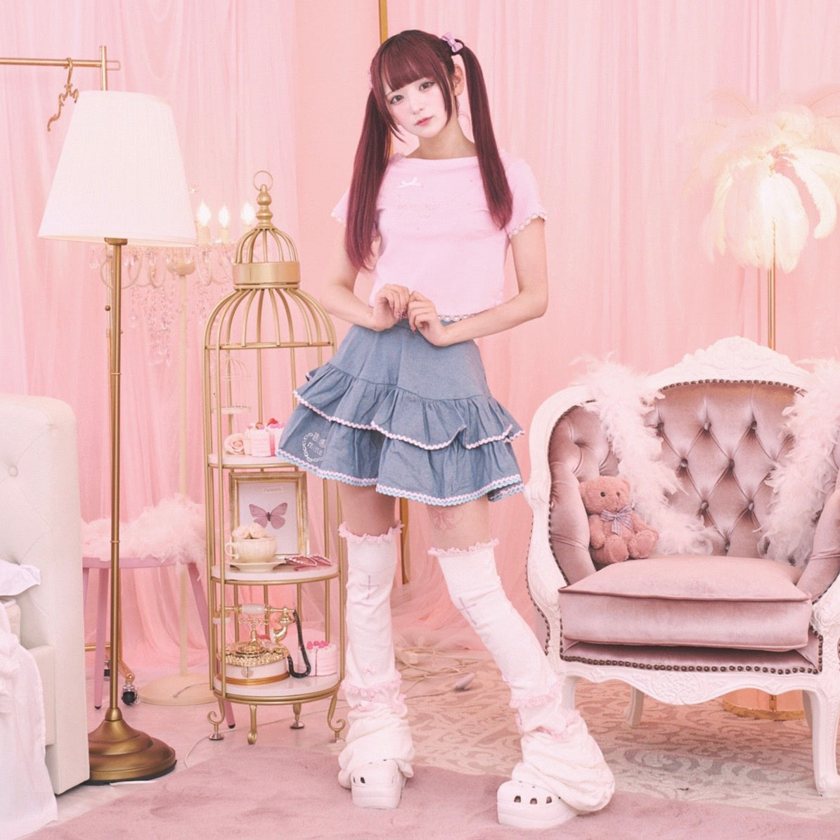《mine》ロゴデニムスカート