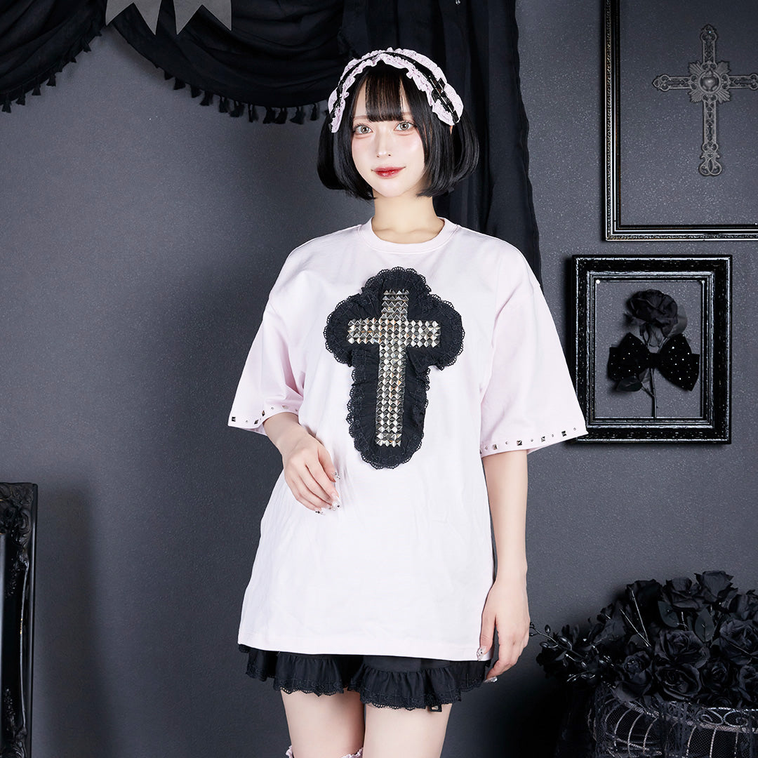 《mine》スタッズクロスTシャツ