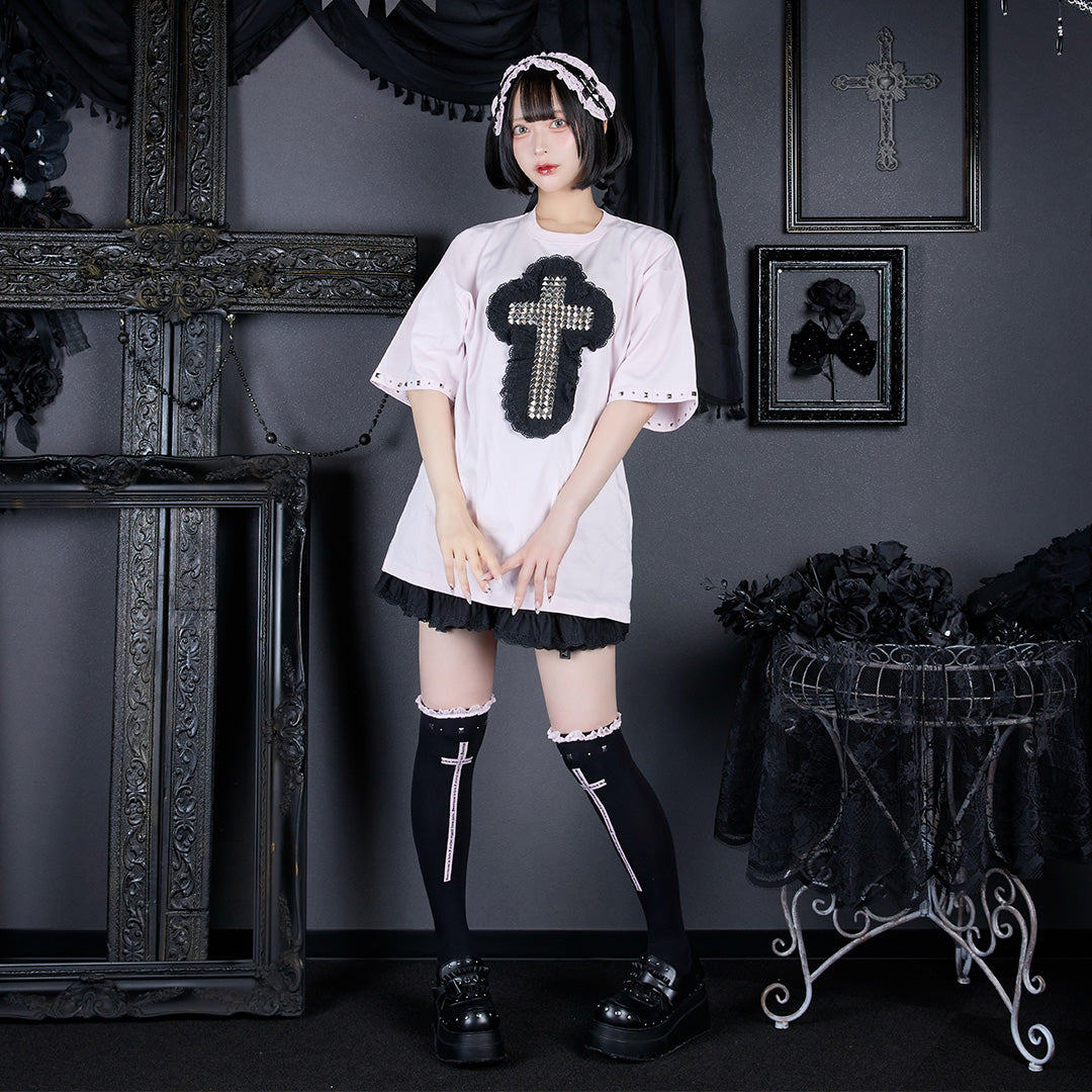 《mine》スタッズクロスTシャツ