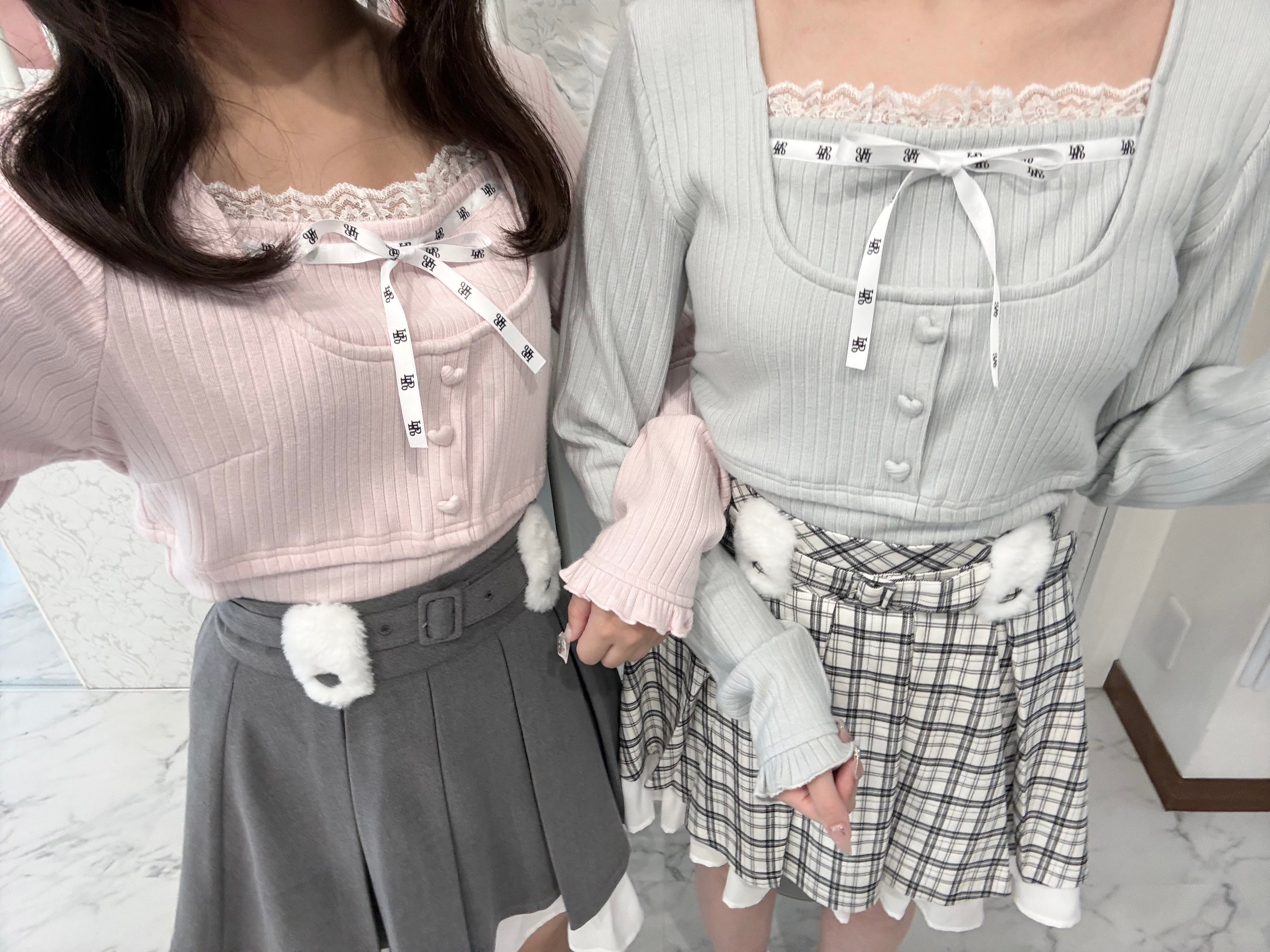 《LAFARY closet》ロゴリボンレイヤードトップス