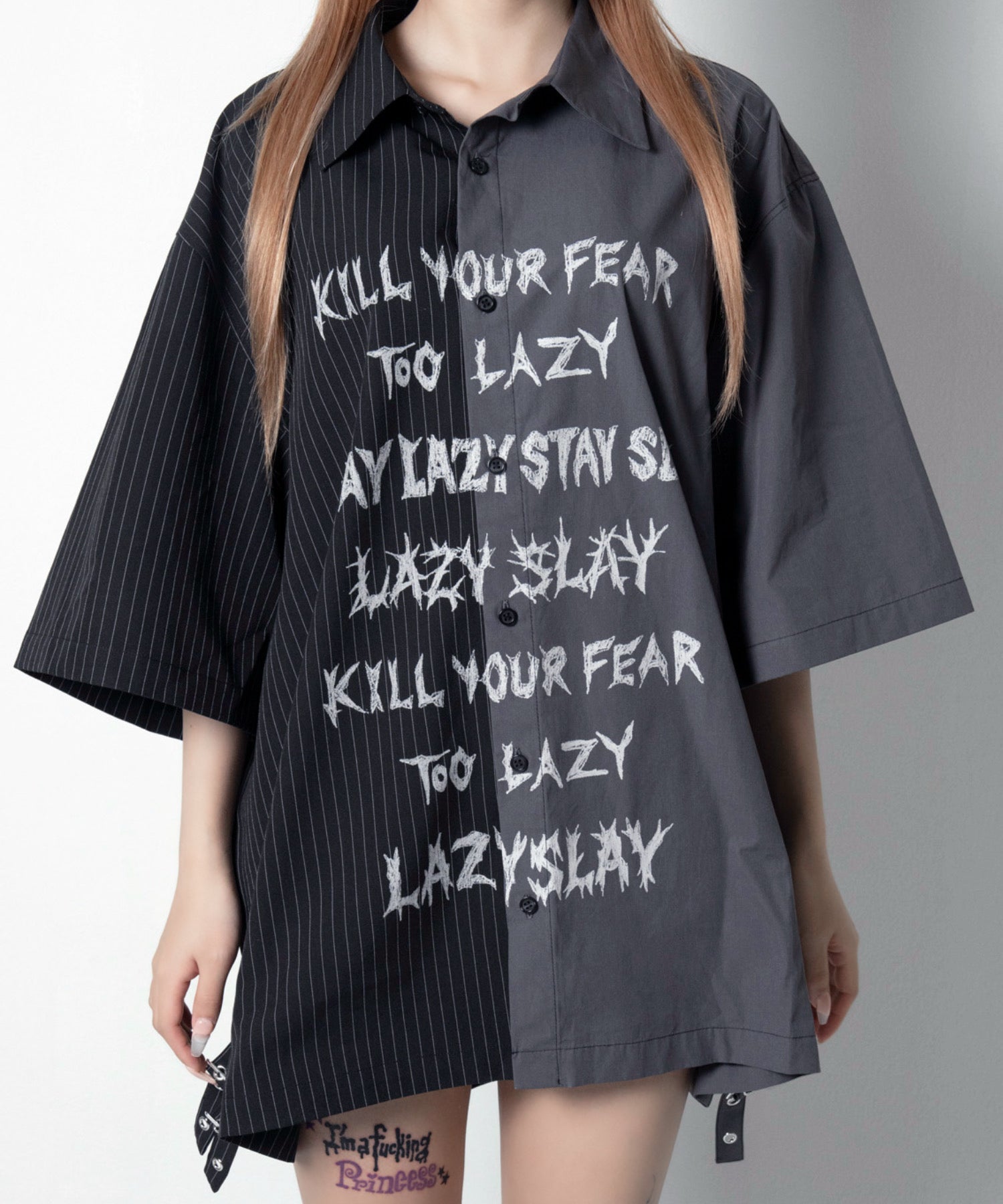 【LAZY SLAY】ツートンオーバーシャツ
