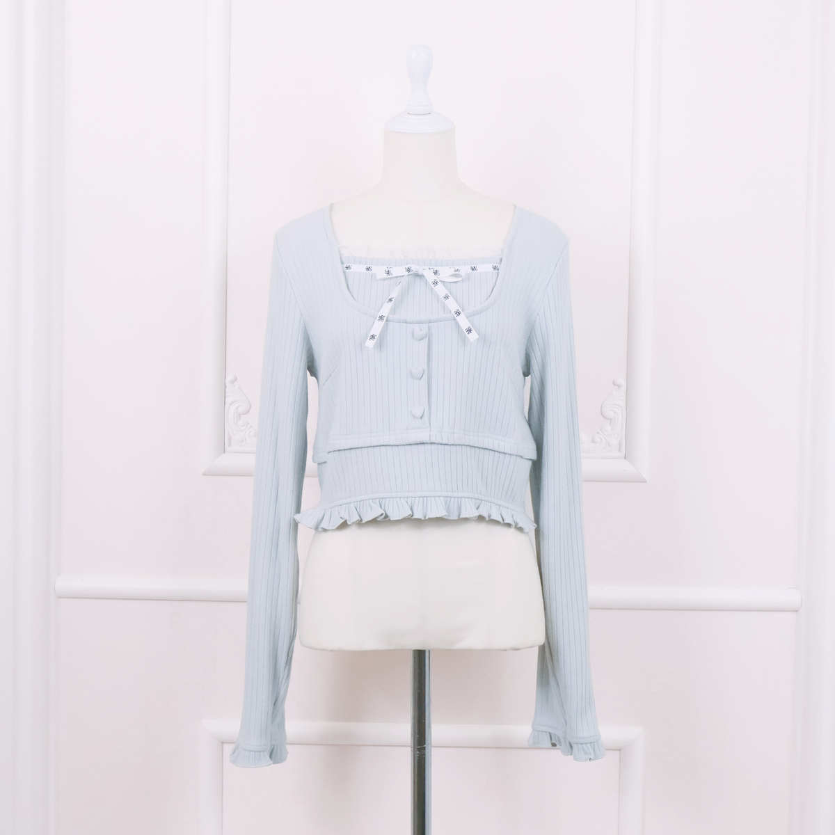 《LAFARY closet》ロゴリボンレイヤードトップス