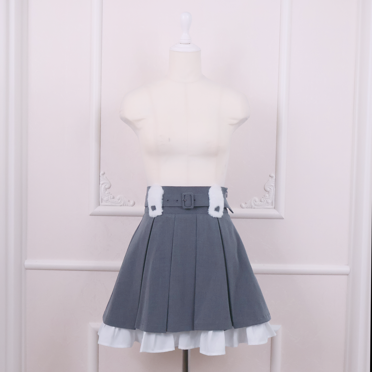 《LAFARY closet》ファーベルトループプリーツスカパン