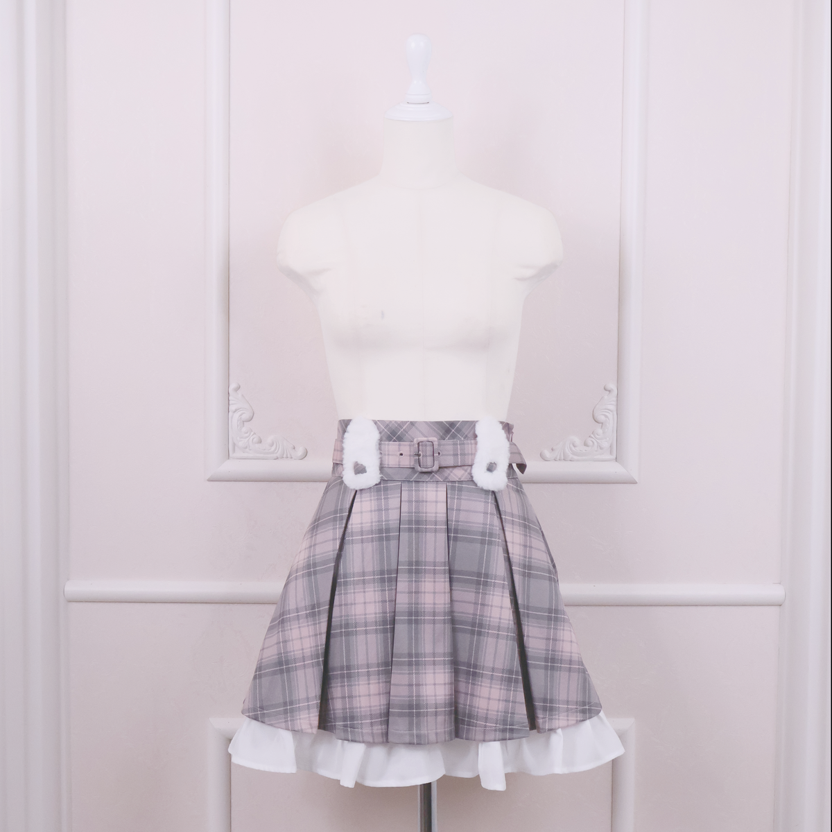 《LAFARY closet》ファーベルトループプリーツスカパン