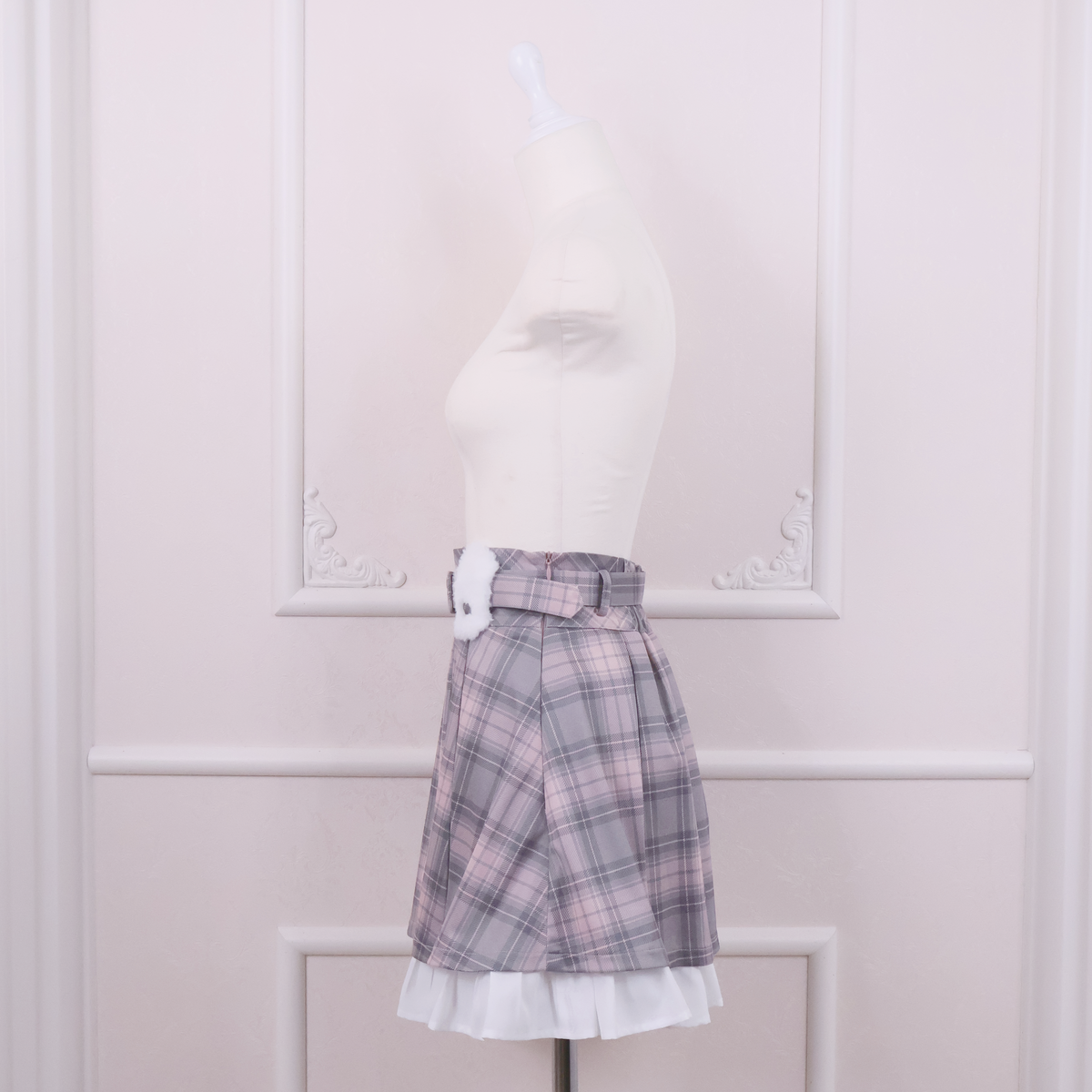《LAFARY closet》ファーベルトループプリーツスカパン