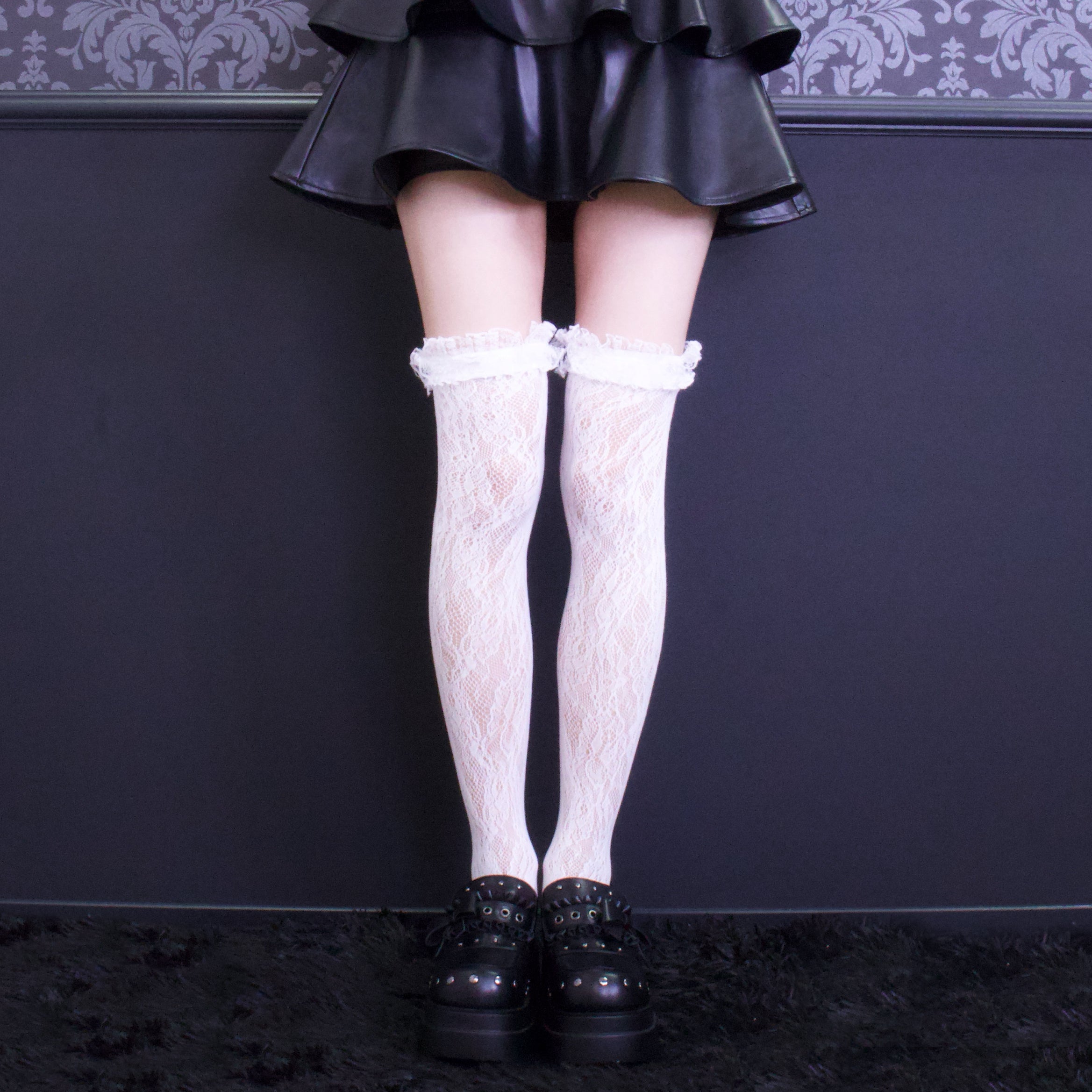 mine》レースソックス[オーバーニー]- LAFARY ONLINE