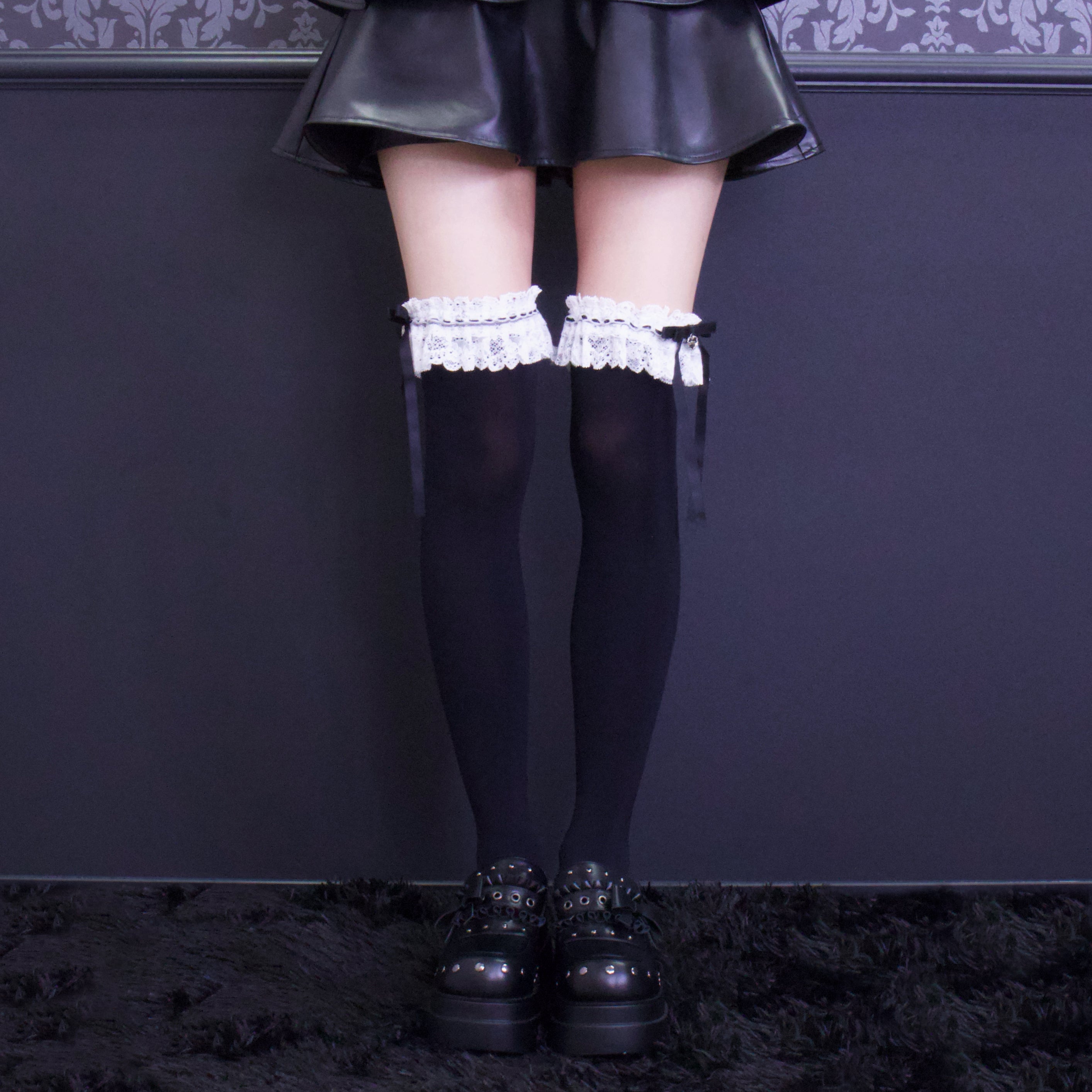 《mine》チャーム付きロリィタ　ソックス[オーバーニー]