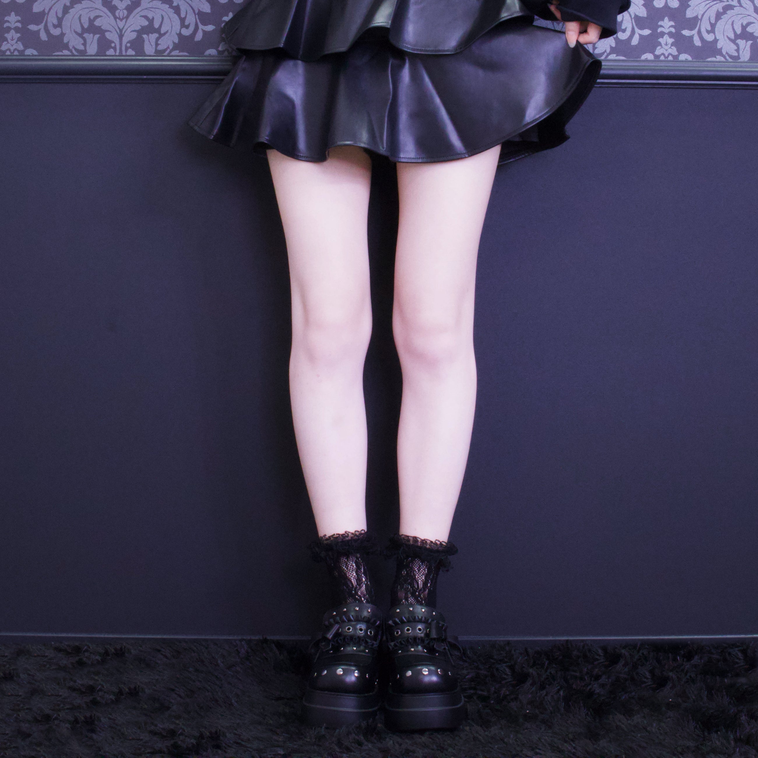 《mine》レースソックス[クルー]