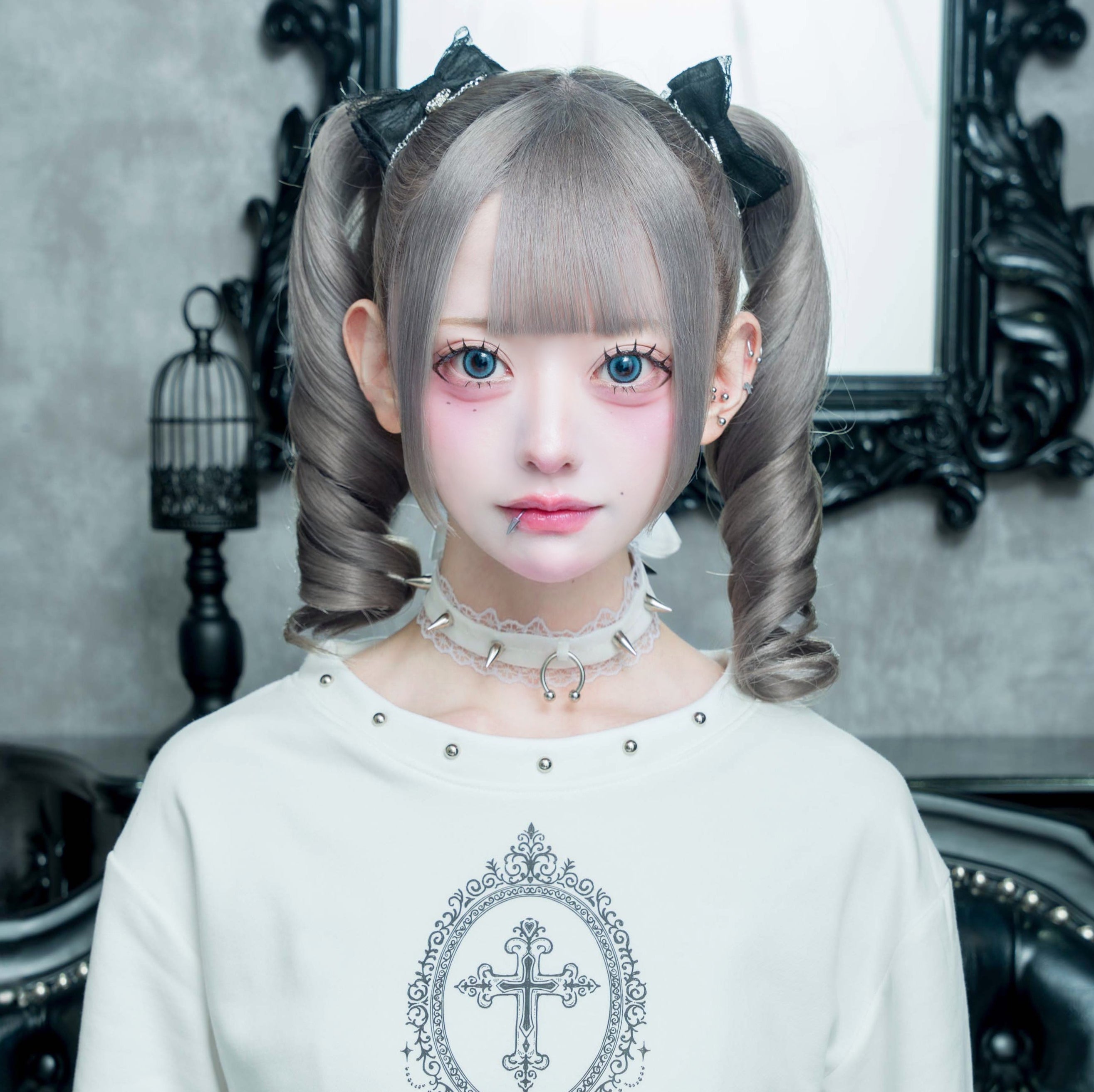 《mine》レースゴシックリボン