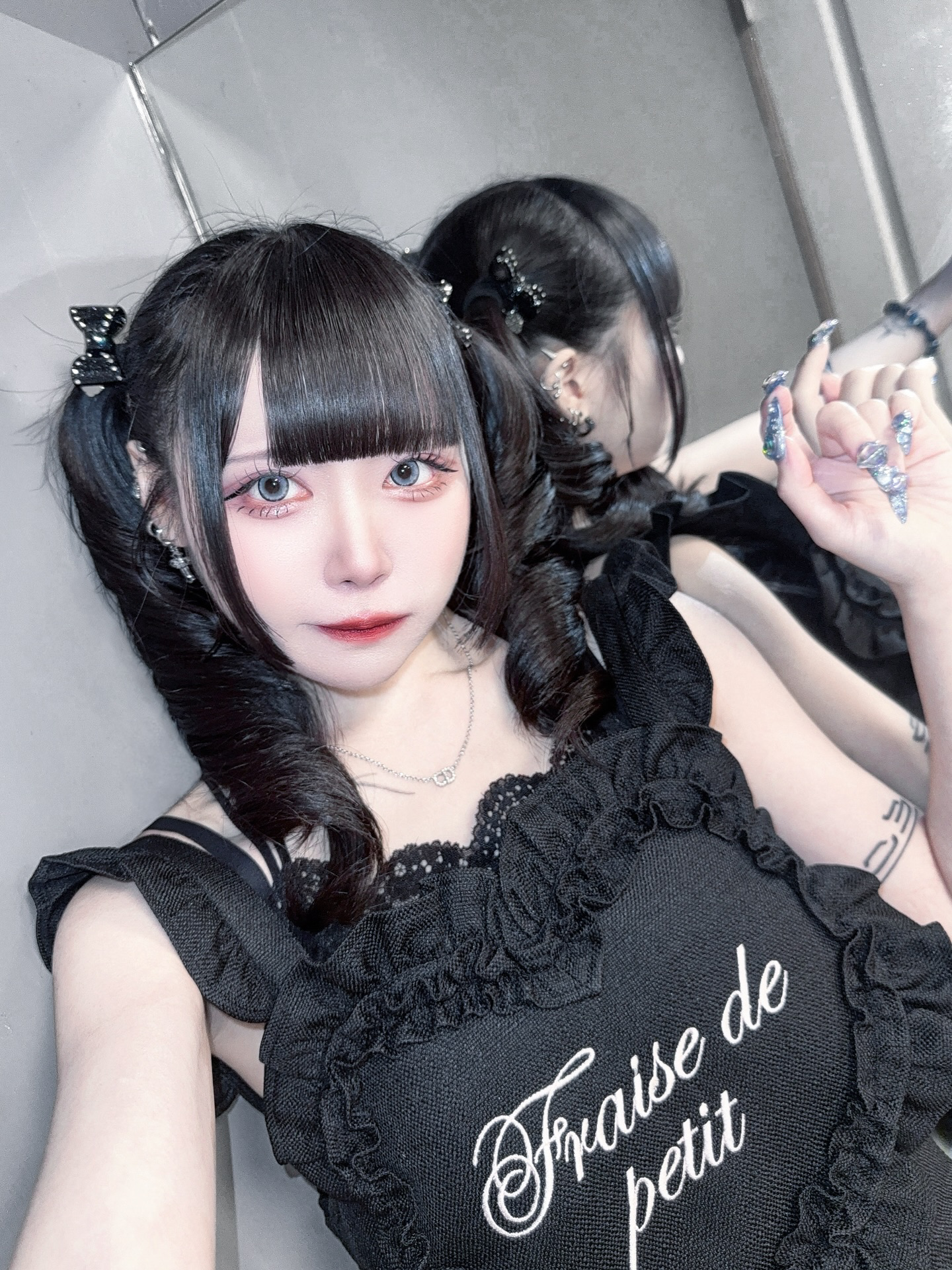 《mine》ストーンリボンヘアゴム