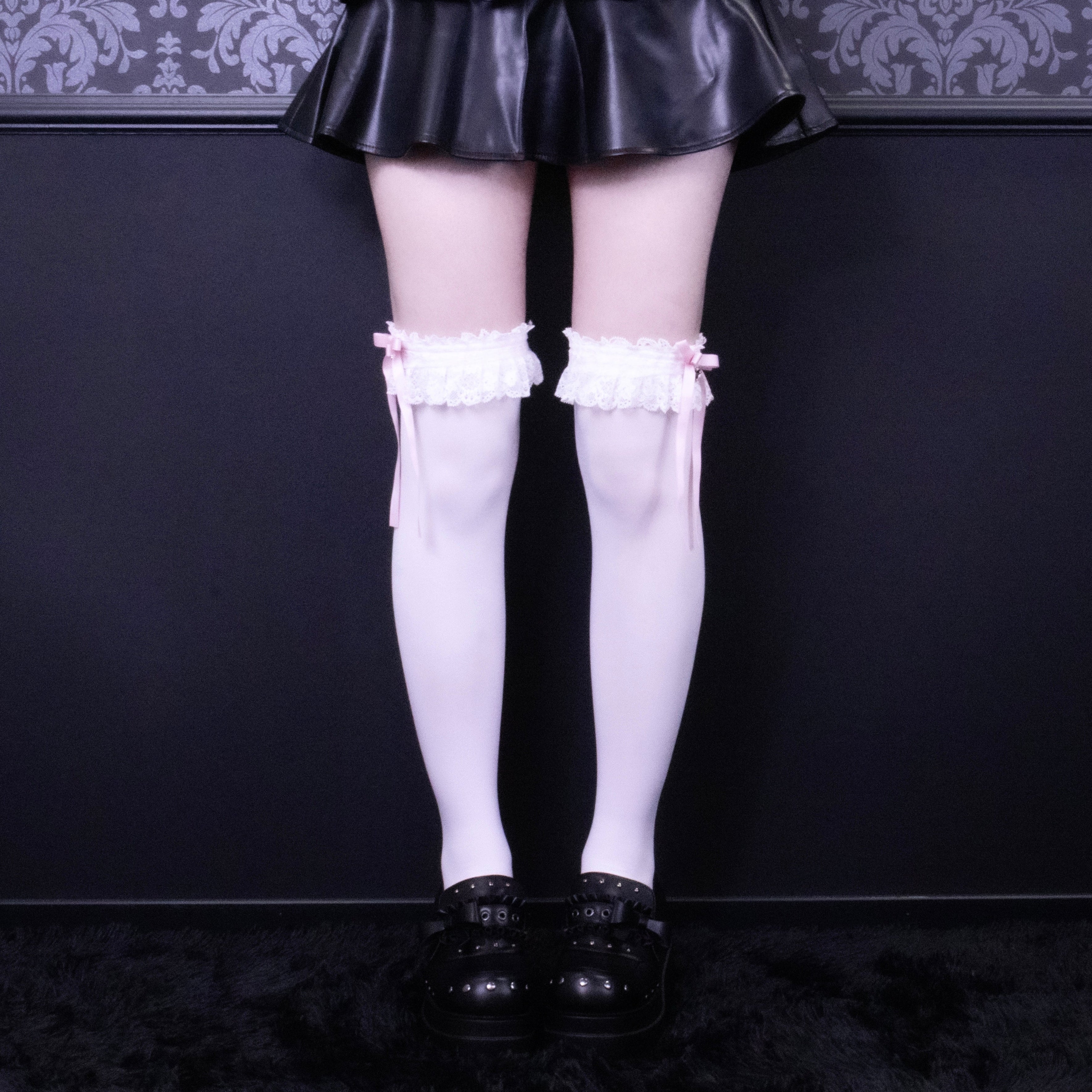 《mine》チャーム付きロリィタ　ソックス[オーバーニー]